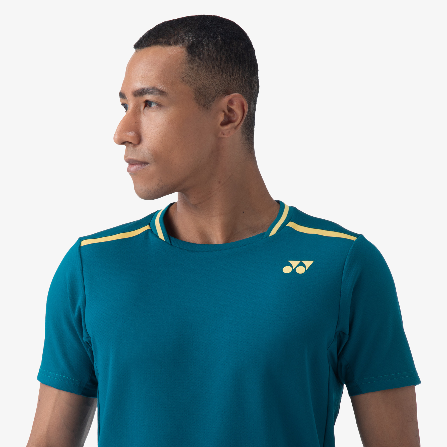 Yonex Men's Crew Neck Performance Shirt 10559 - Breathable Quick-Dry Athletic Top for Tennis & Badminton (Blue Green) - Ideal for Sports Training & Casual Wear