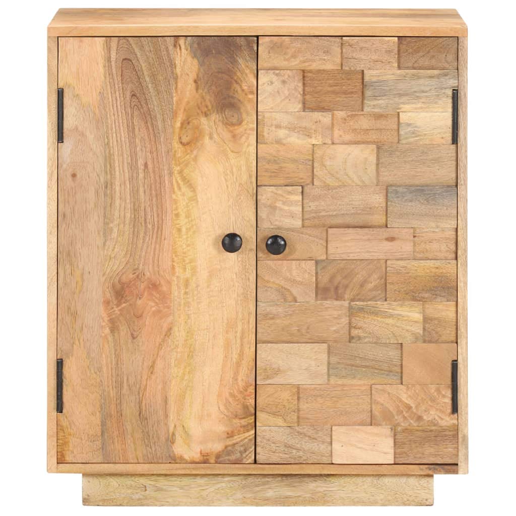 Rustic Solid Mango Wood Side Cabinet - 23.6
