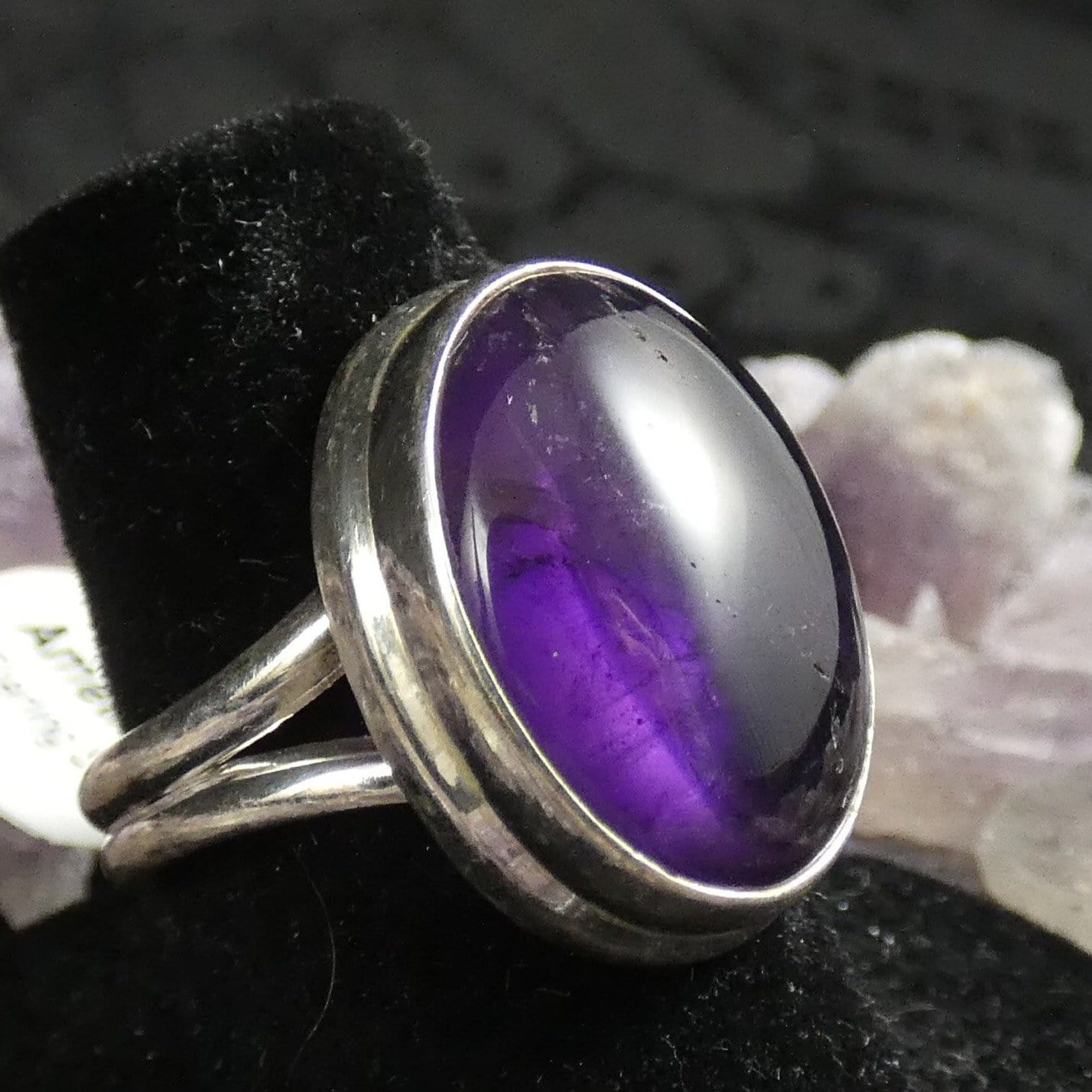 Natural Amethyst Gemstone Ring for Women - Size 7.25 - Elegant Purple Crystal Jewelry Gift for Birthday, Anniversary & Special Occasions