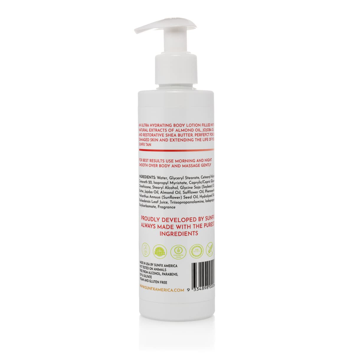 SunFX Ultra Hydrating Body Lotion Tan Extender with Shea Butter & Botanicals - 6.8 fl oz | Moisturizing Skin Care for Sun-Kissed Glow | Perfect for Post-Sun, Beach & Vacation Use