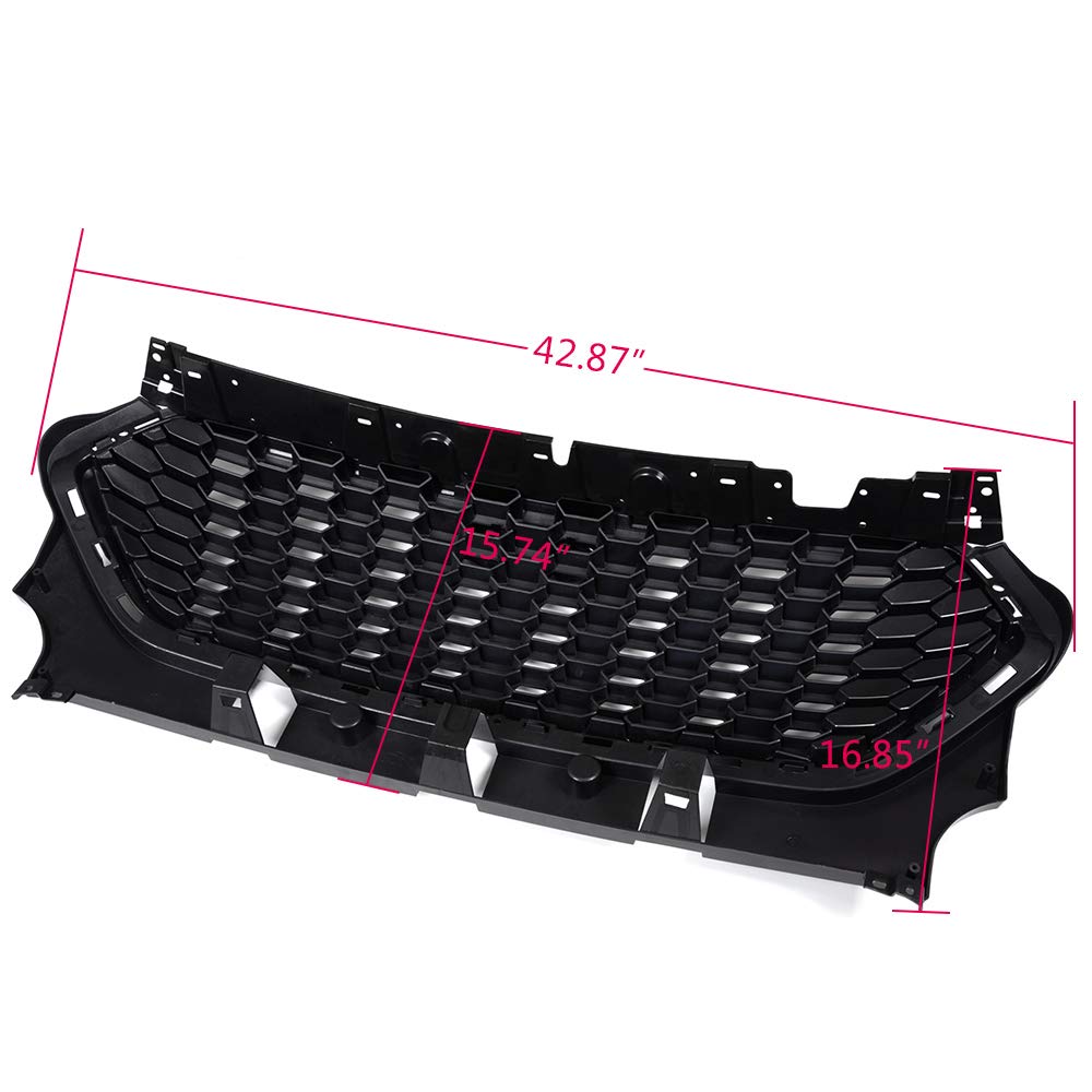 Black Honeycomb Front Bumper Grille for 2017-2019 Ford Escape/Kuga - Sporty Upgrade for Off-Road & City Driving