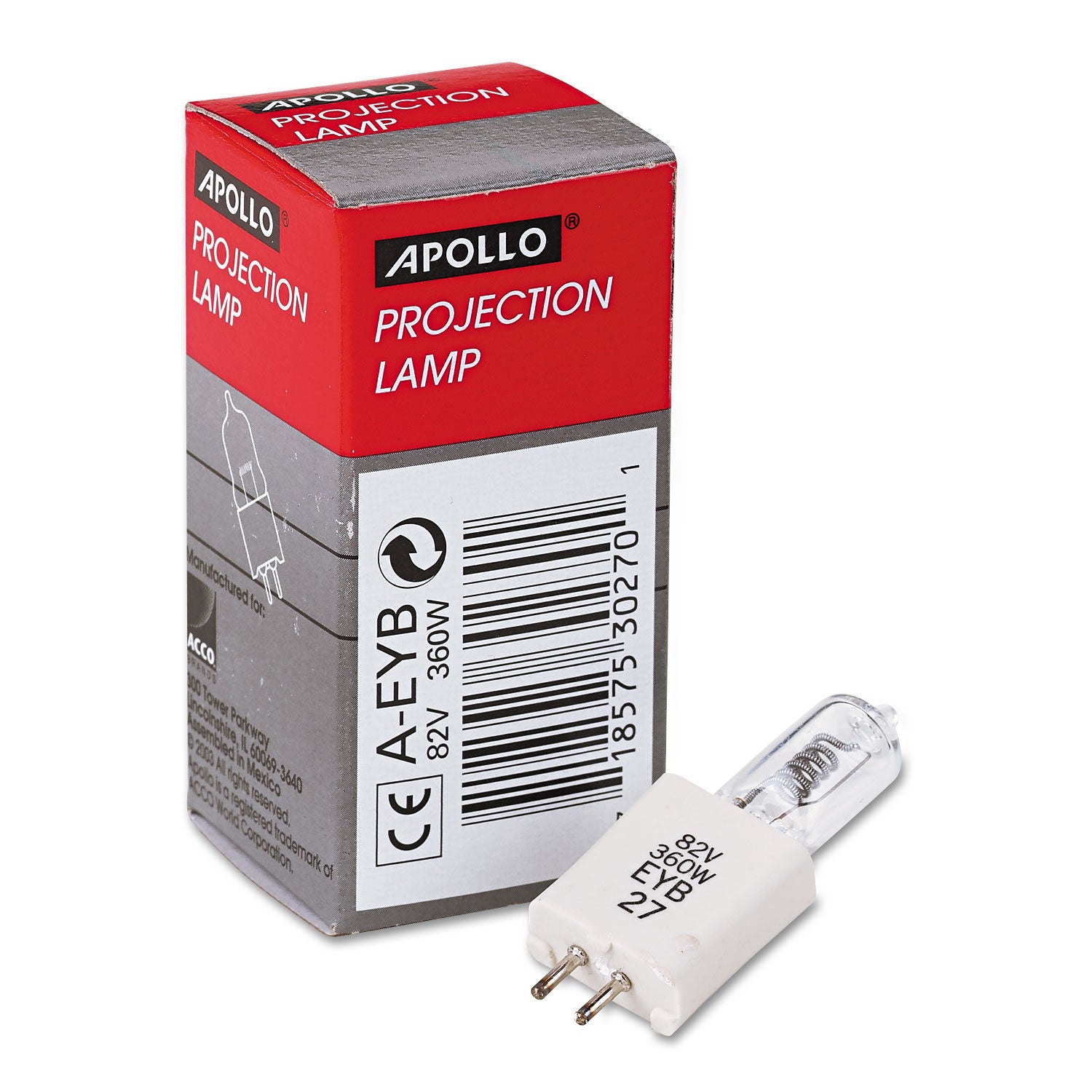 Apollo® 360W Overhead Projector Bulb - 82V 2-Pin Ceramic Base Replacement Lamp for Classroom, Office & Home Projectors - Bright & Long-Lasting