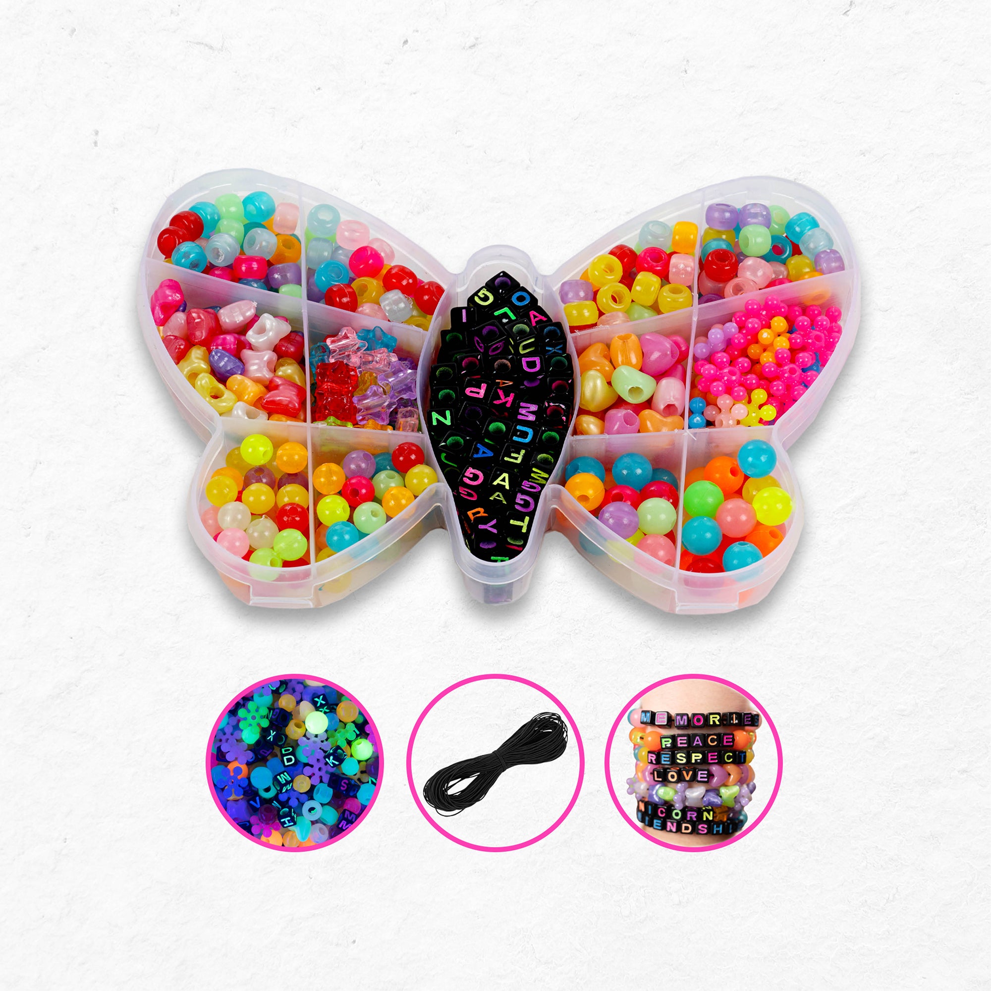 400 Pack Glow in the Dark Beads - Neon Bright DIY Craft Beads for Jewelry Making, Bracelets, Necklaces & Party Decorations (Perfect for Kids Crafts, Nighttime Events & Halloween Costumes)