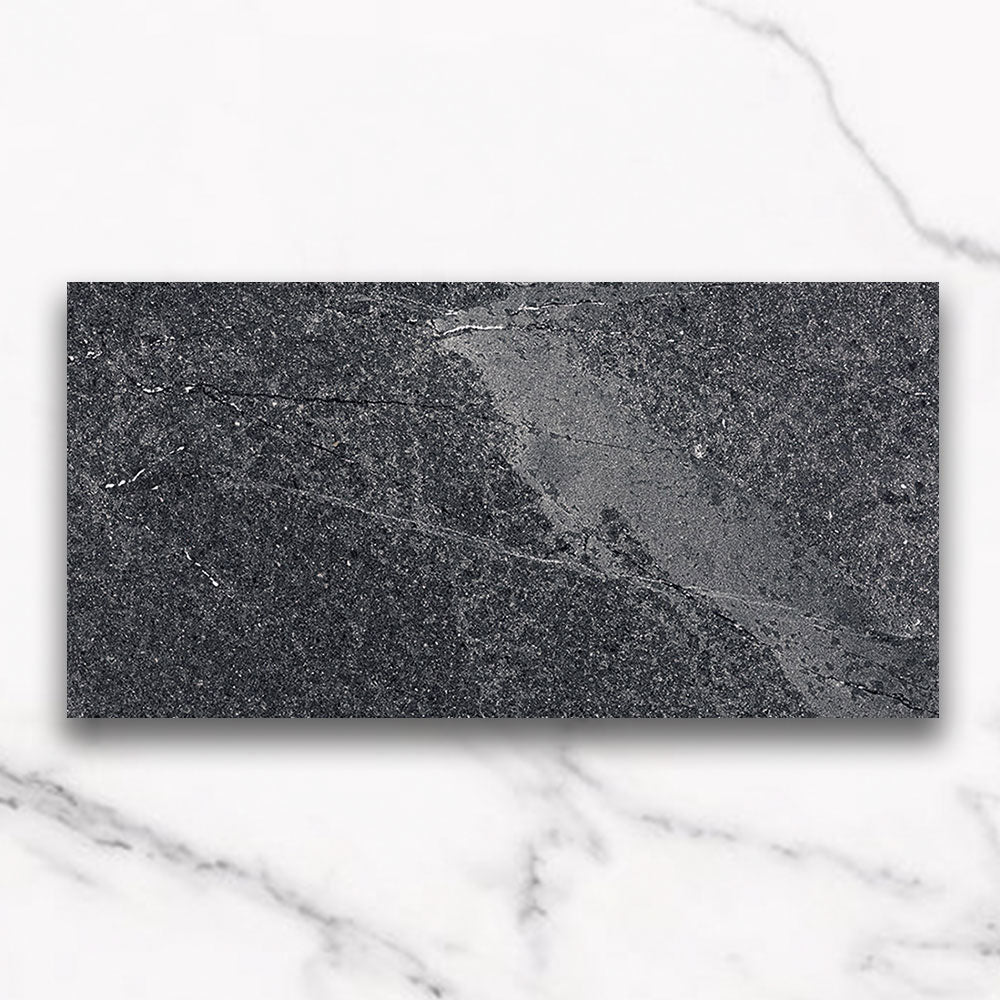 Premium Symphony Antracita 300x600mm Limestone Look Porcelain Tile - Matte Lappato Finish for Modern Flooring & Wall Cladding | Perfect for Living Rooms, Kitchens & Bathrooms
