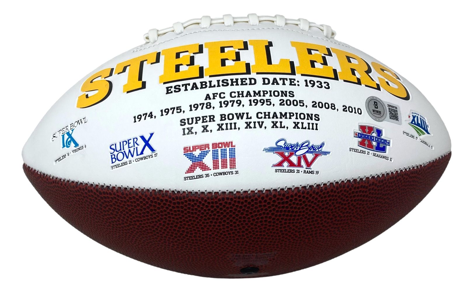 James Harrison Autographed Pittsburgh Steelers NFL Football with Logo - Perfect for Collectors, Fans, and Sports Memorabilia Displays