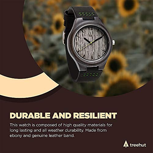 Men's Wooden Watch - Japanese Quartz Movement, Stainless Steel Buckle & Leather Strap for Outdoor & Office Wear