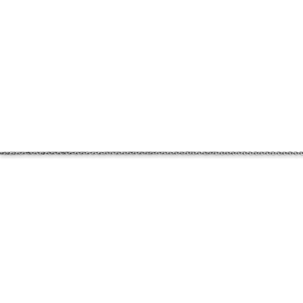 14K White Gold 0.6mm Solid Diamond-Cut Cable Chain Necklace for Women - Dainty Layering Necklace, Gift for Her, Wedding, Anniversary & Everyday Wear