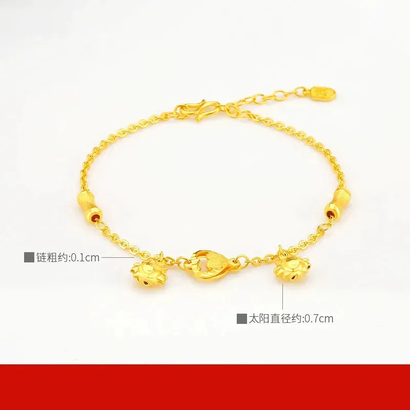 24K Pure Gold Bracelet 999 Solid Gold Bangle - Elegant Romantic Classic Jewelry for Women | Perfect Gift for Anniversary, Valentine's Day & Special Occasions