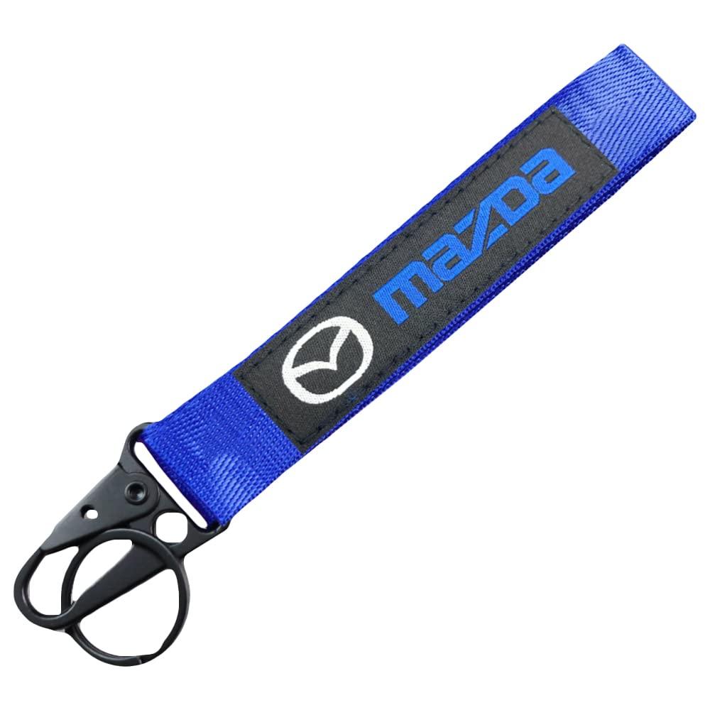 Q1-TECH Embroidered Keychain Tag - Durable Car Key Ring Shackle for Mazda Vehicles | Perfect for Car Keys, House Keys & Gift Giving