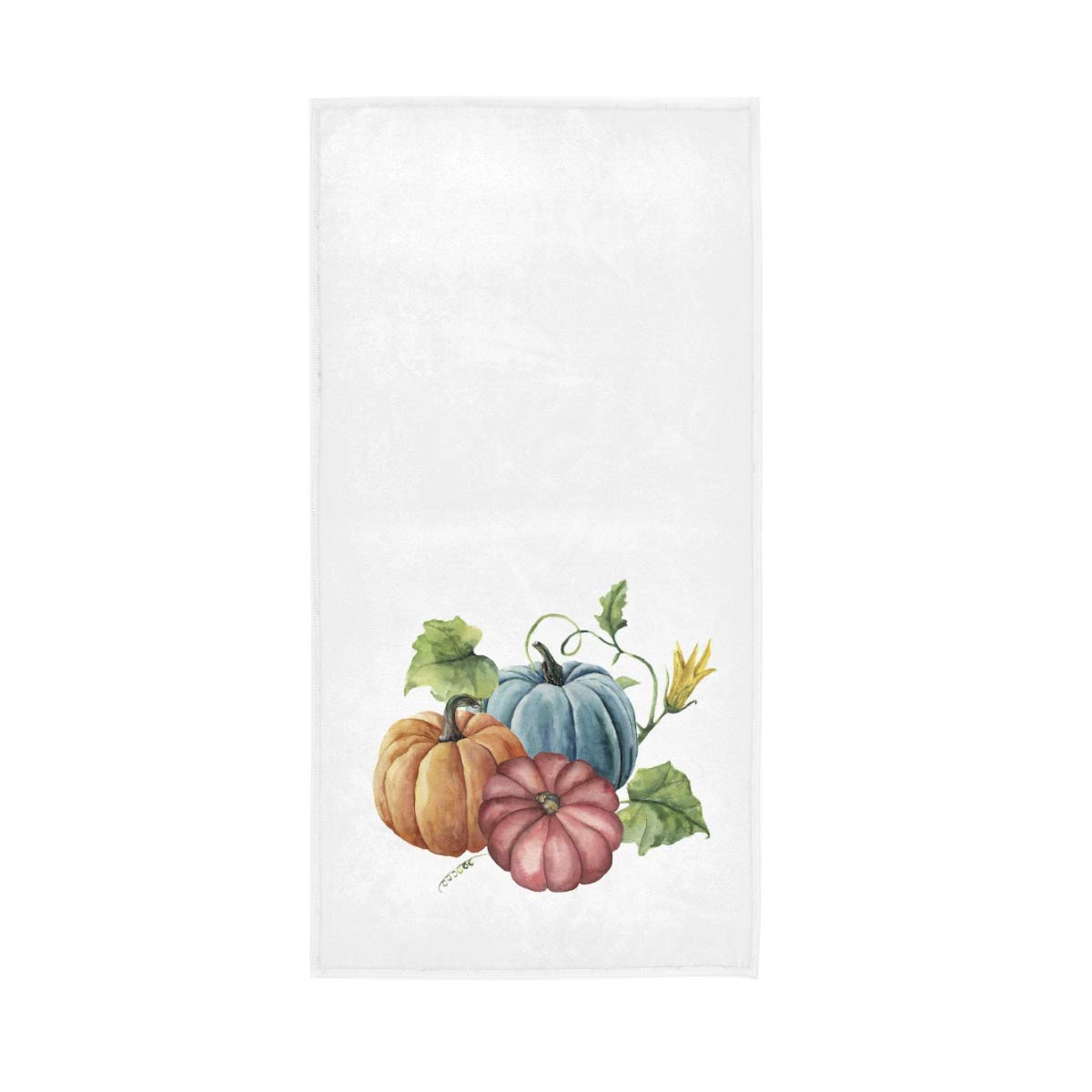 Thanksgiving Autumn Pumpkin Hand Towel 30x15 Inch - Soft Polyester Fingertip Towel for Gym, Sports & Kitchen - Absorbent & Quick-Drying for Workouts, Dishes & Holiday Decor