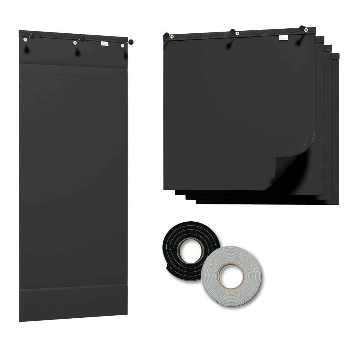 Audimute Soundproofing Acoustic Pro Sound Kit - Door Seal Kit & Sound Absorption Panels (Black, Half Size) - Noise Reduction for Home Studios, Offices & Media Rooms