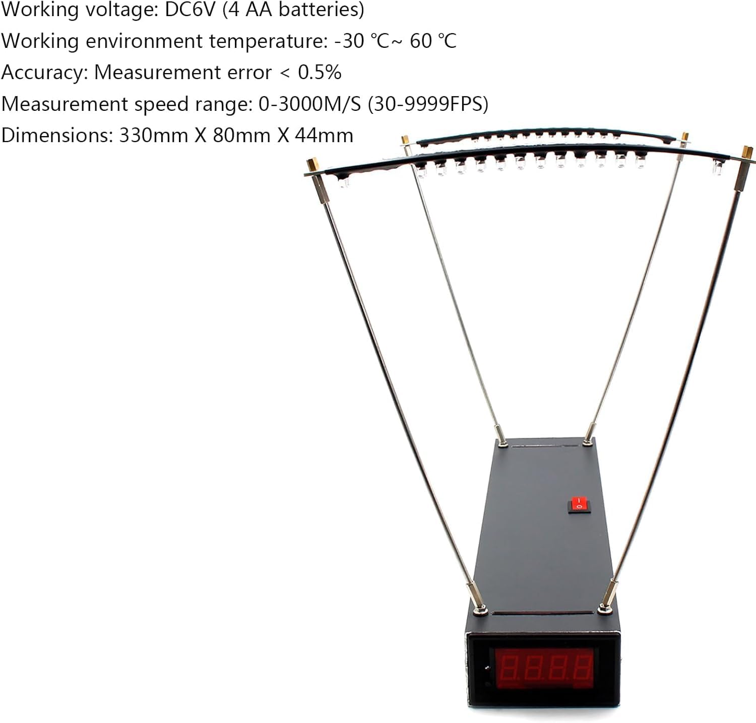 Ballistic Precision Chronograph - Shooting Speed Tester with 1-999.9M/S Measuring Range | Records & Averages Display | Perfect for Tennis, Badminton & Sports Training