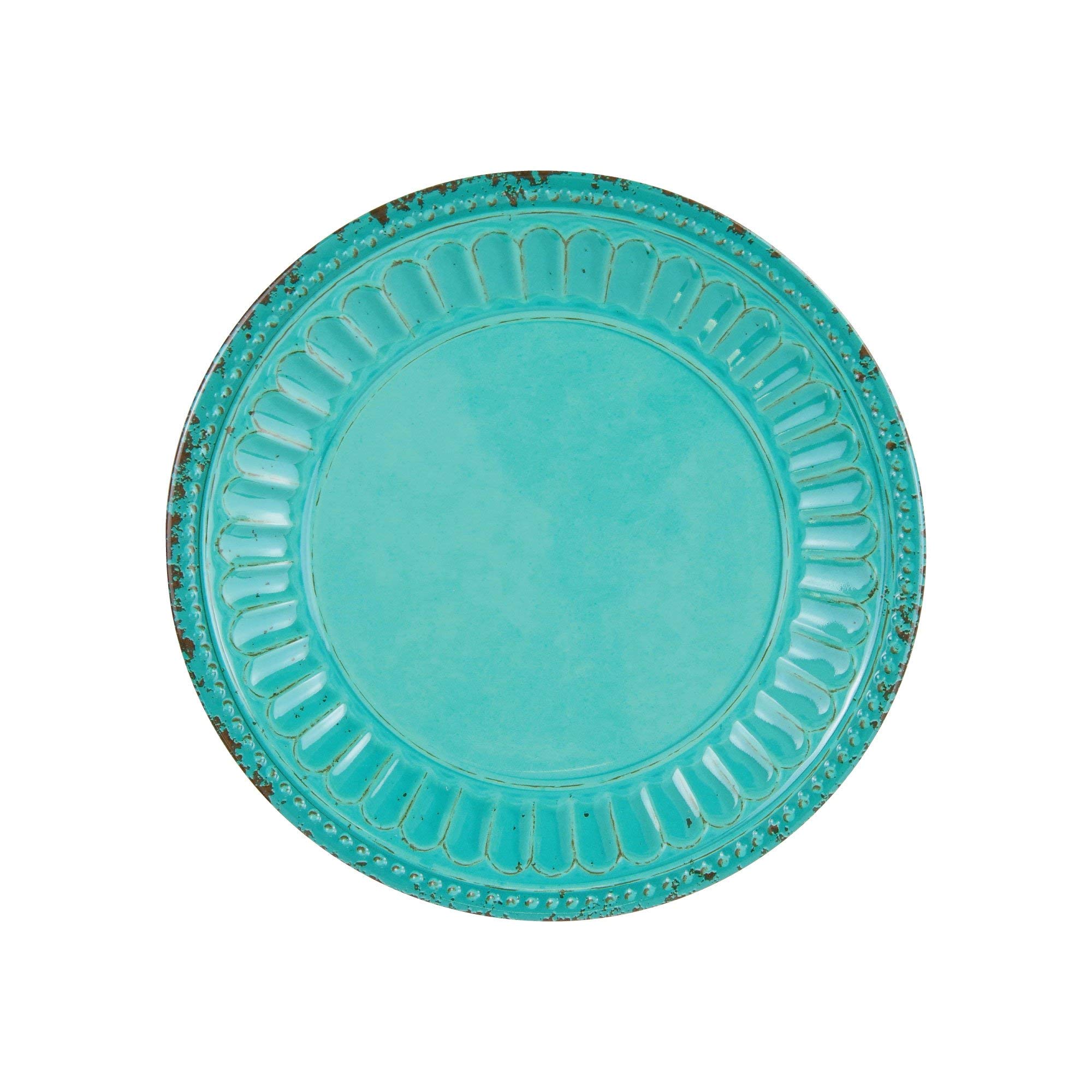 UPware Chateau Melamine Round Dessert Plates – 6 Inch Small Serving Plates Set of 4, Turquoise – Perfect for Appetizers, Snacks, Side Dishes, Parties, and Casual Dining