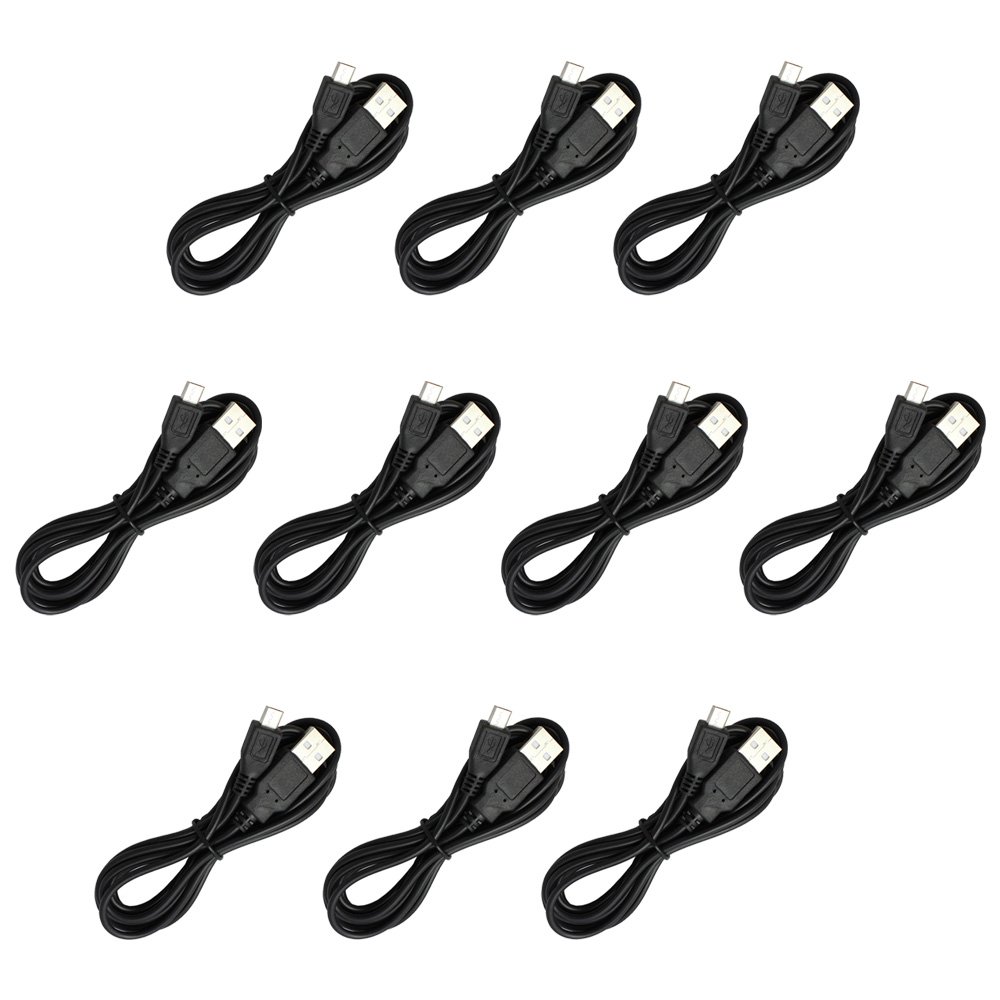 10 Pack Fenzer Black 6FT Micro USB Charger Cables - Fast Charging & Data Sync Compatible with Samsung Galaxy S6 Edge, Rugby 4 & More - Perfect for Home, Office & Travel Charging Needs