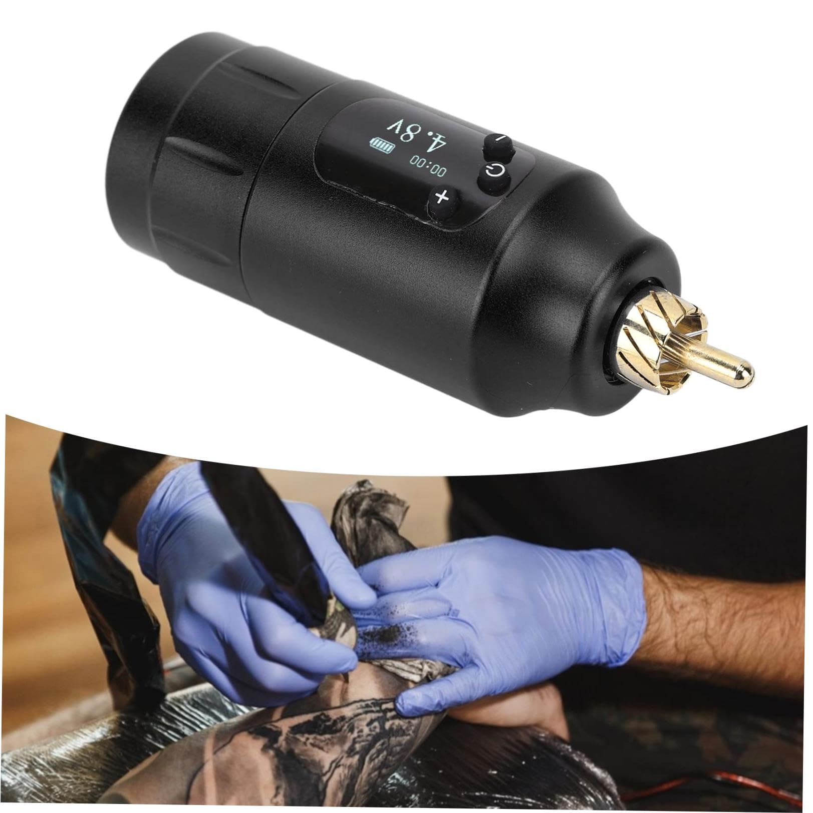 Professional Tattoo Power Supply for Artists - 1300mAh Rechargeable Battery (Black) - Portable Tattoo Machine Power Source - Perfect for Tattoo Studios, Home Use & Traveling Artists