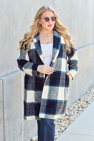 Stylish Plaid Button-Up Lapel Collar Coat for Men & Women | Trendy Fall Winter Jacket | Perfect for Office, Dating & Outdoor Activities