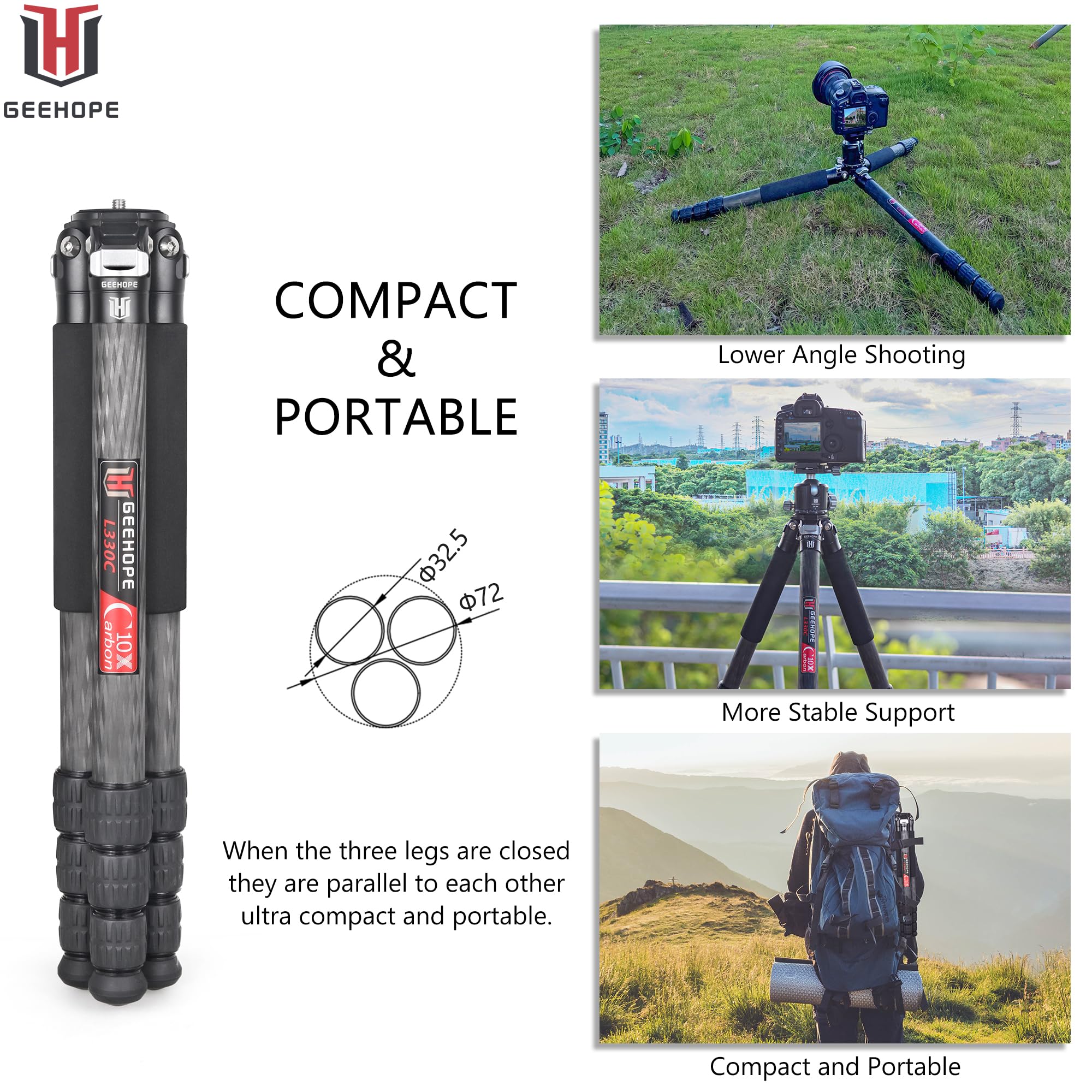 L330C Carbon Fiber Tripod - 1.3