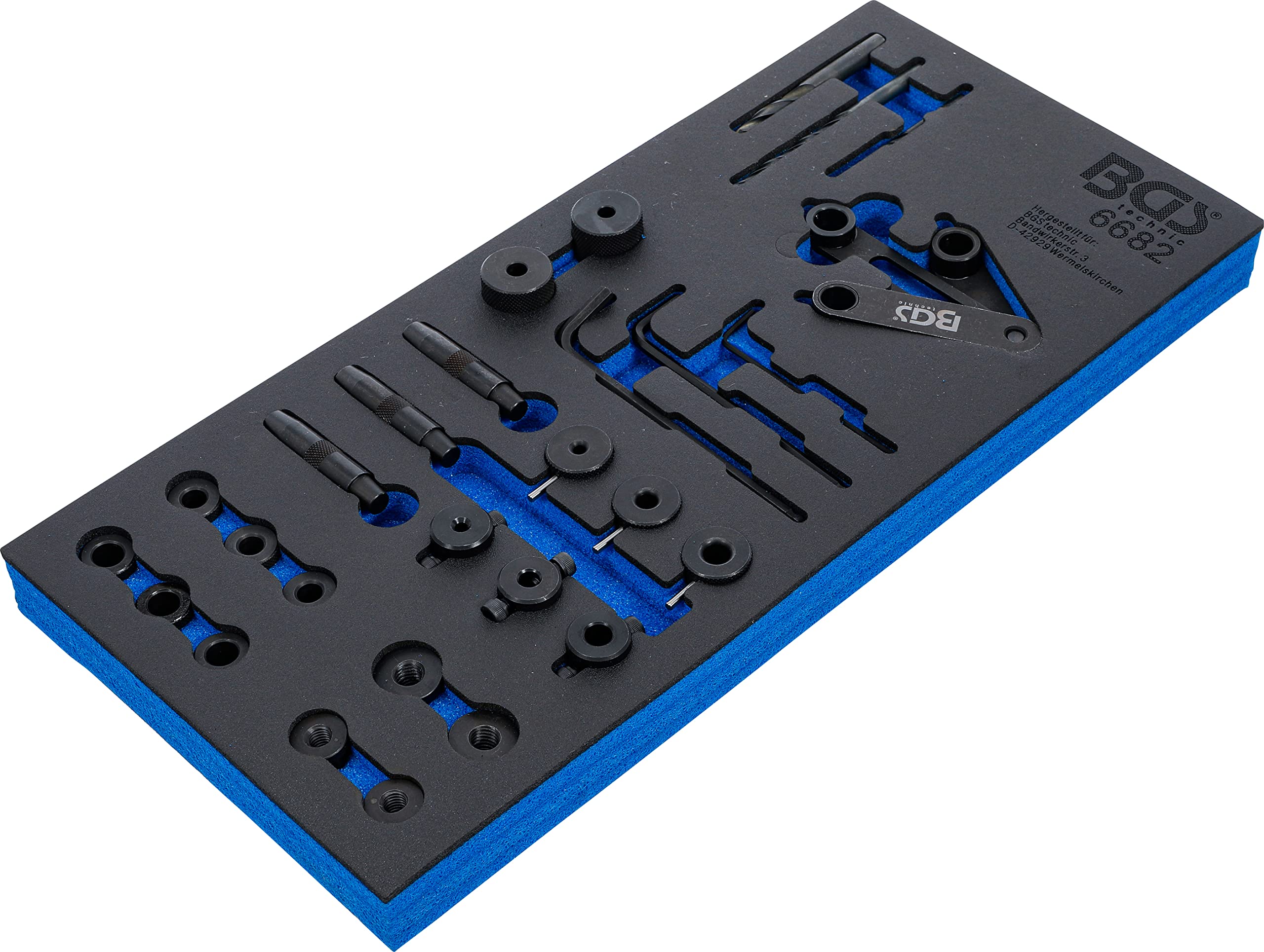 BGS 6682 28-Piece Cylinder Head Drilling Gauge Tool Set - Professional Engine Repair Kit for Automotive Mechanics & DIY Car Maintenance
