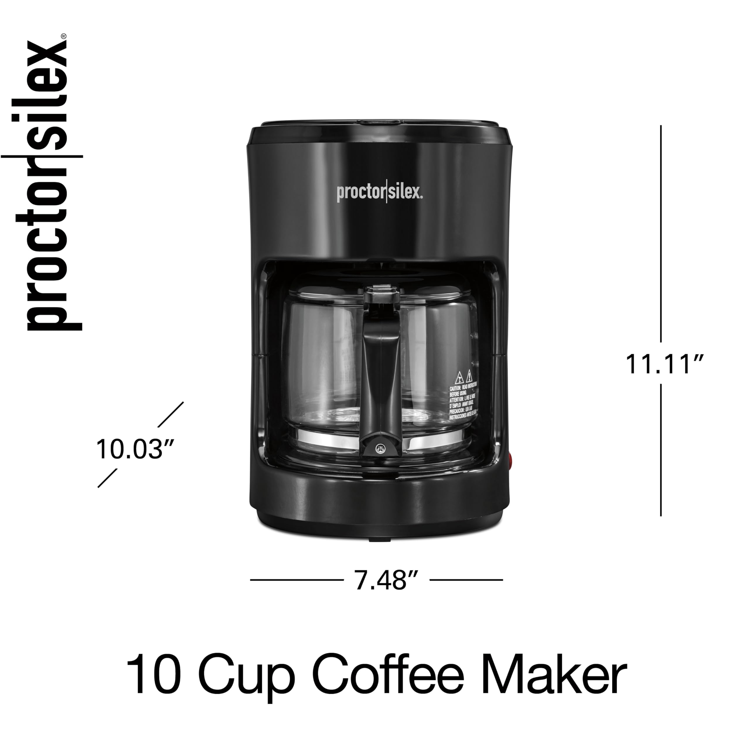 Proctor Silex 10-Cup Programmable Coffee Maker with Auto Pause & Serve - Compatible with Alexa Smart Plugs, Black (48351PS) - Perfect for Home, Office & Kitchen Use