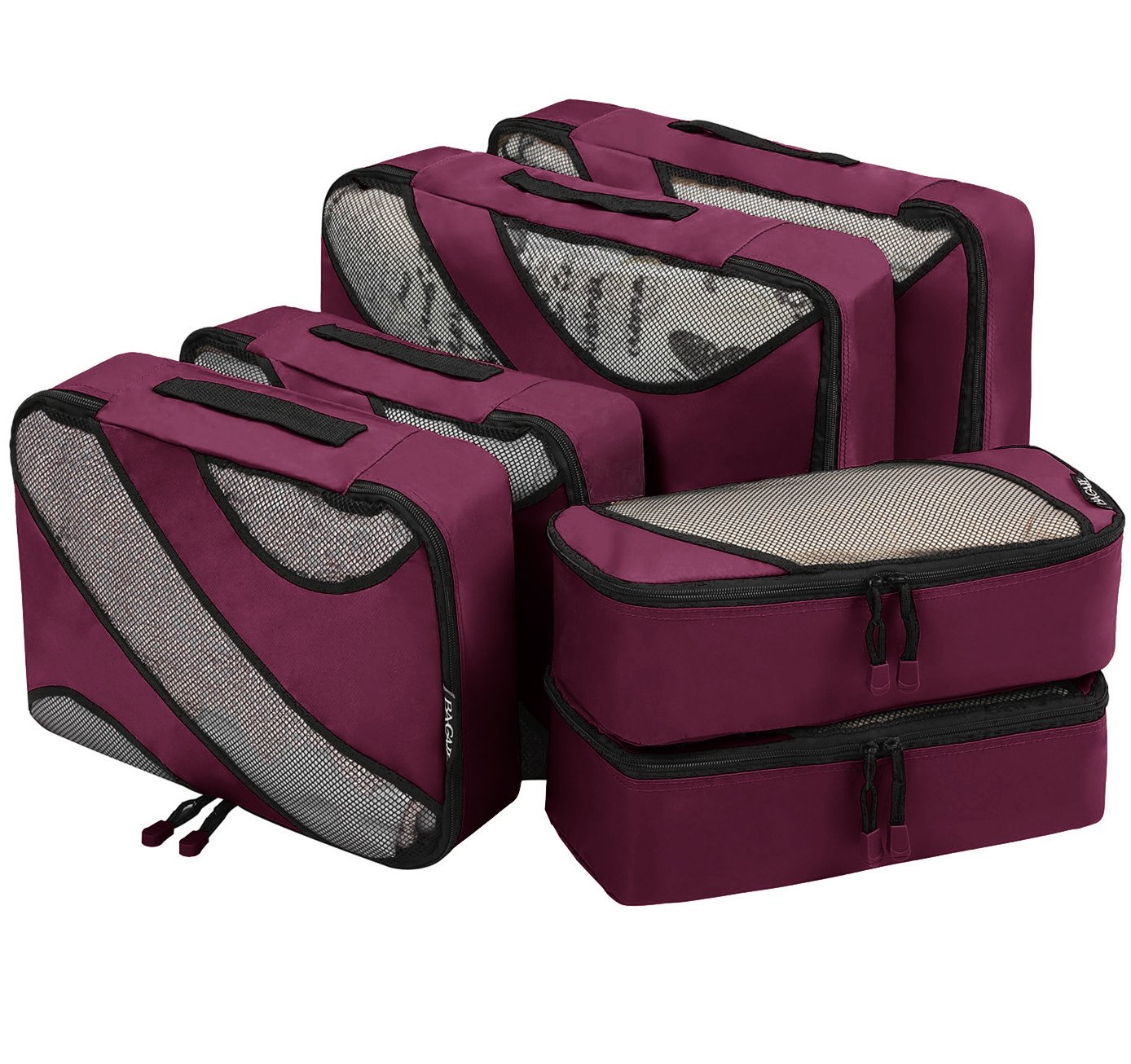 BAGAIL 6-Piece Packing Cubes Set - Lightweight Travel Luggage Organizers for Suitcases & Backpacks - Perfect for Business Trips, Vacations & Weekend Getaways