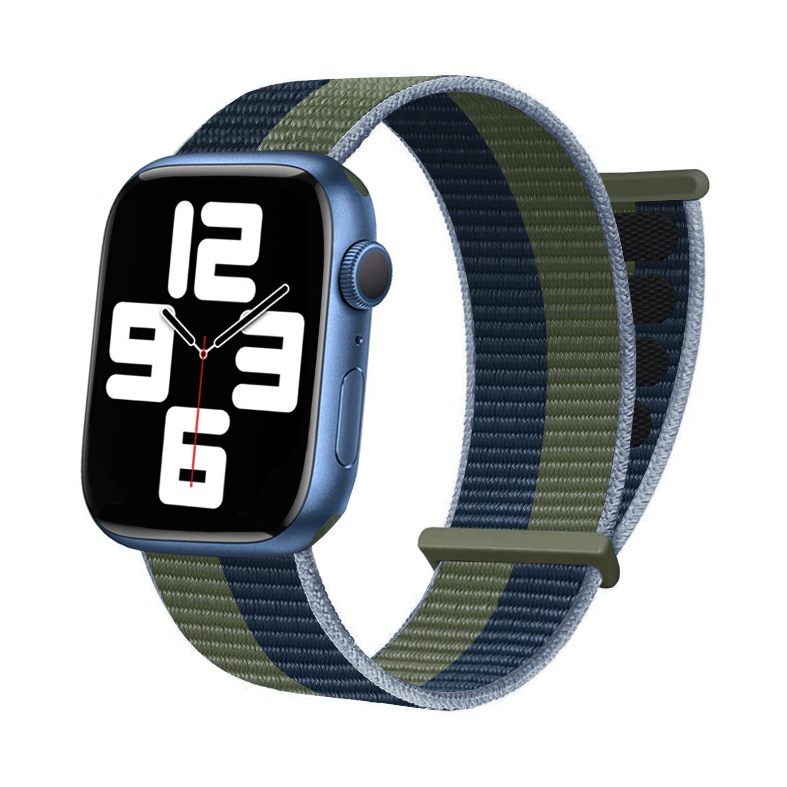 Durable Nylon Sport Loop Band Compatible with Apple Watch Series 1/2/3/4/5/6/7/8/SE - Soft Breathable Strap for Workout, Running & Everyday Wear