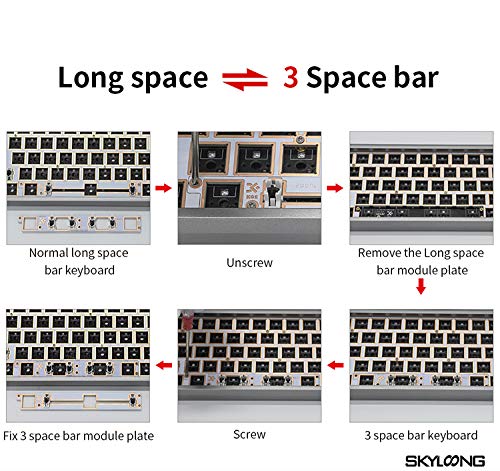 KPREPUBLIC GK64X Hot Swappable Custom Mechanical Keyboard with Kailh Silent Red Switches, RGB LED Backlit, Type-C, Split Spacebar - White Case & Grey Keycaps for Office, Gaming & Typing Enthusiasts