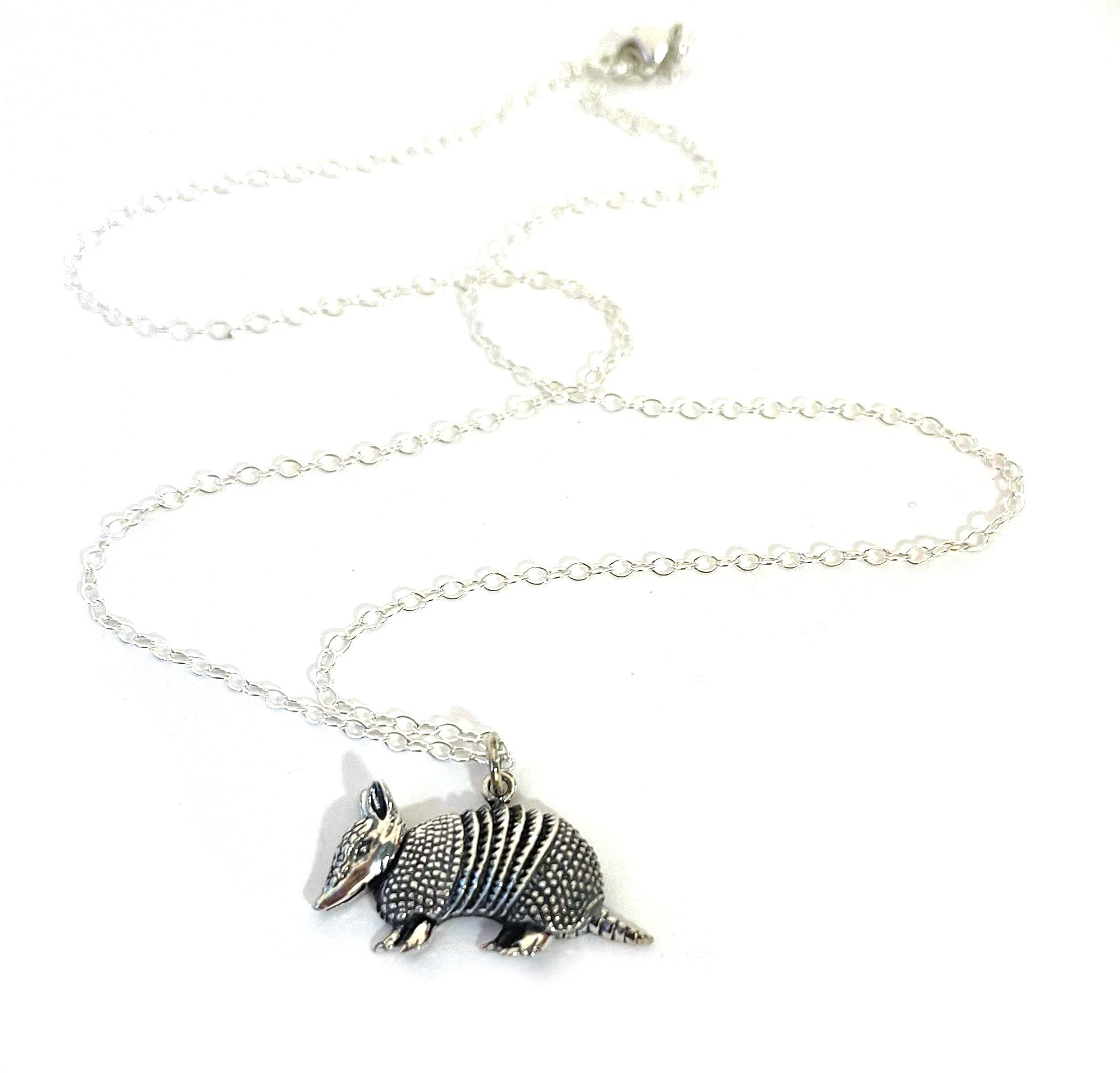 Armadillo Charm Sterling Silver Necklace - Handmade Dainty Jewelry for Women - Perfect Birthday Gift, Anniversary Present - Ideal for Casual Wear, Date Nights & Special Occasions