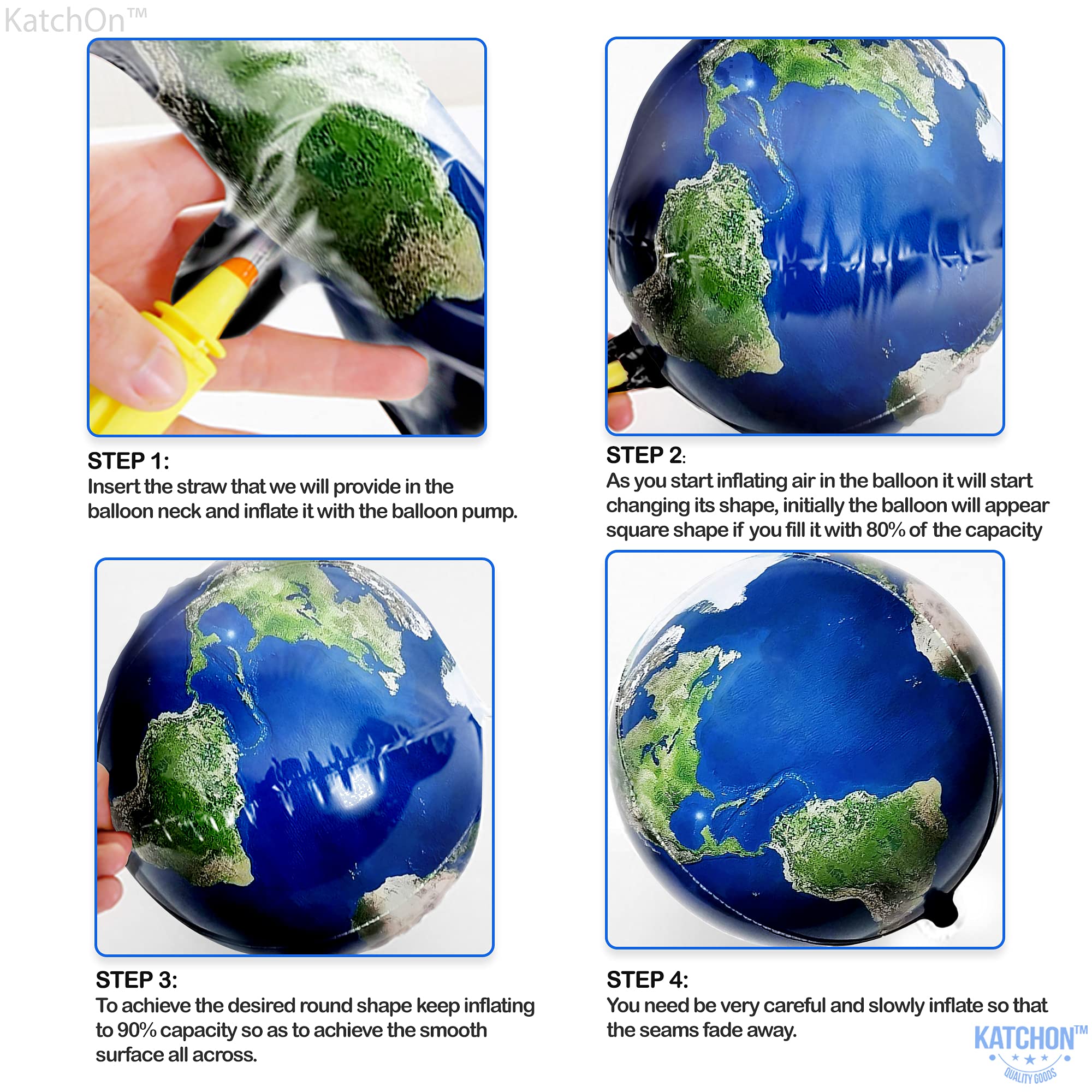 KatchOn 22 Inch Globe Balloons - Pack of 6 | Earth-Themed Party Decorations for Travel, Bon Voyage & Around The World Parties | Perfect for World Map Decor, Graduation Celebrations & Geography-Themed Events