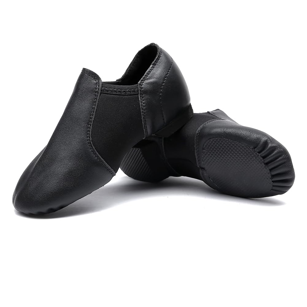 MSMAX Women's Leather Jazz Dance Shoes - Slip-On Ballroom & Practice Shoes for Dance Teaching, Performances & Training - Comfortable & Stylish for Ballet, Jazz, and Latin Dance