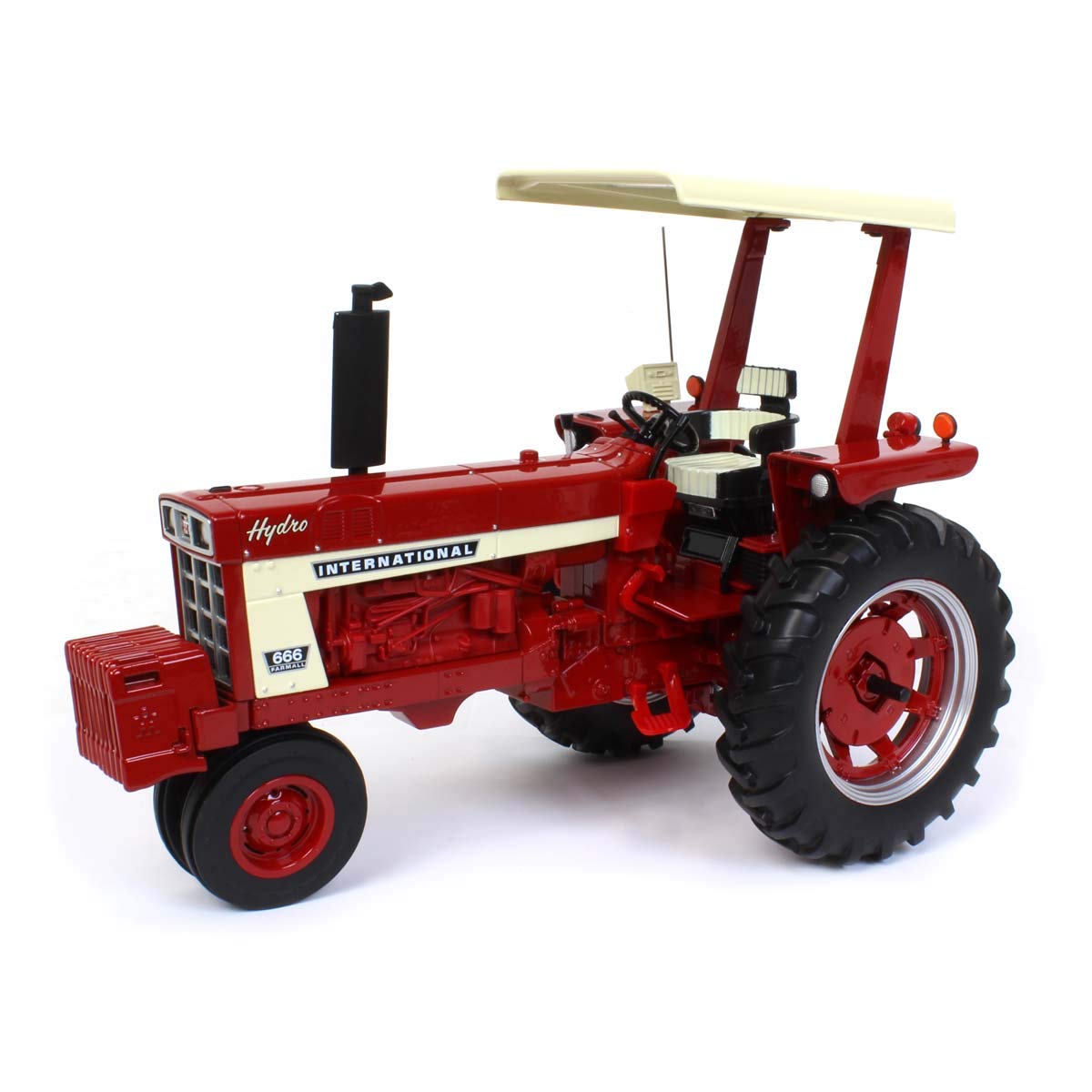 1/16 Scale International Harvester 666 Narrow Tractor with ROPS & Fender Radio - ERTL Prestige Series Diecast Model 44219 - Perfect for Collectors, Farm Displays & Toy Tractor Enthusiasts