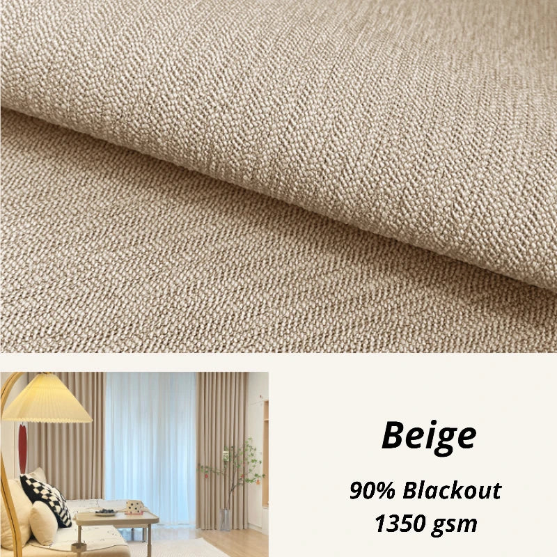 Blackout Curtains for Bedroom - Custom Minimalist Polyester Cotton Blend Window Drapes - Light Blocking Thermal Insulated Room Darkening Curtains for Nursery, Living Room & Home Theater