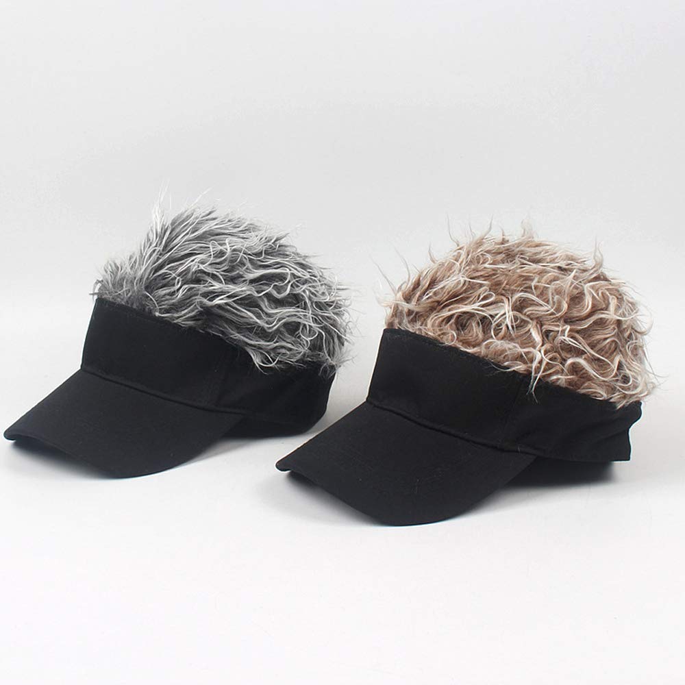 YEKEYI Fake Hair Baseball Cap with Wig - Spiked Hair Cycling Bike Hat for Men, Women & Kids - Perfect for Halloween, Cosplay & Costume Parties