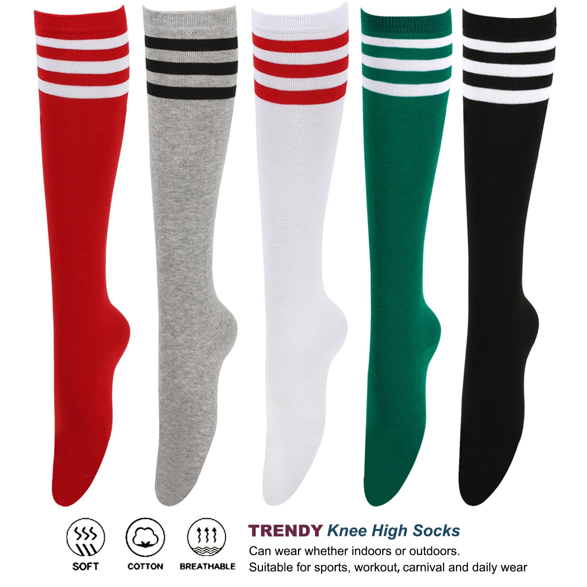 UTTPLL Knee High Athletic Socks for Women - Running & Outdoor Sports