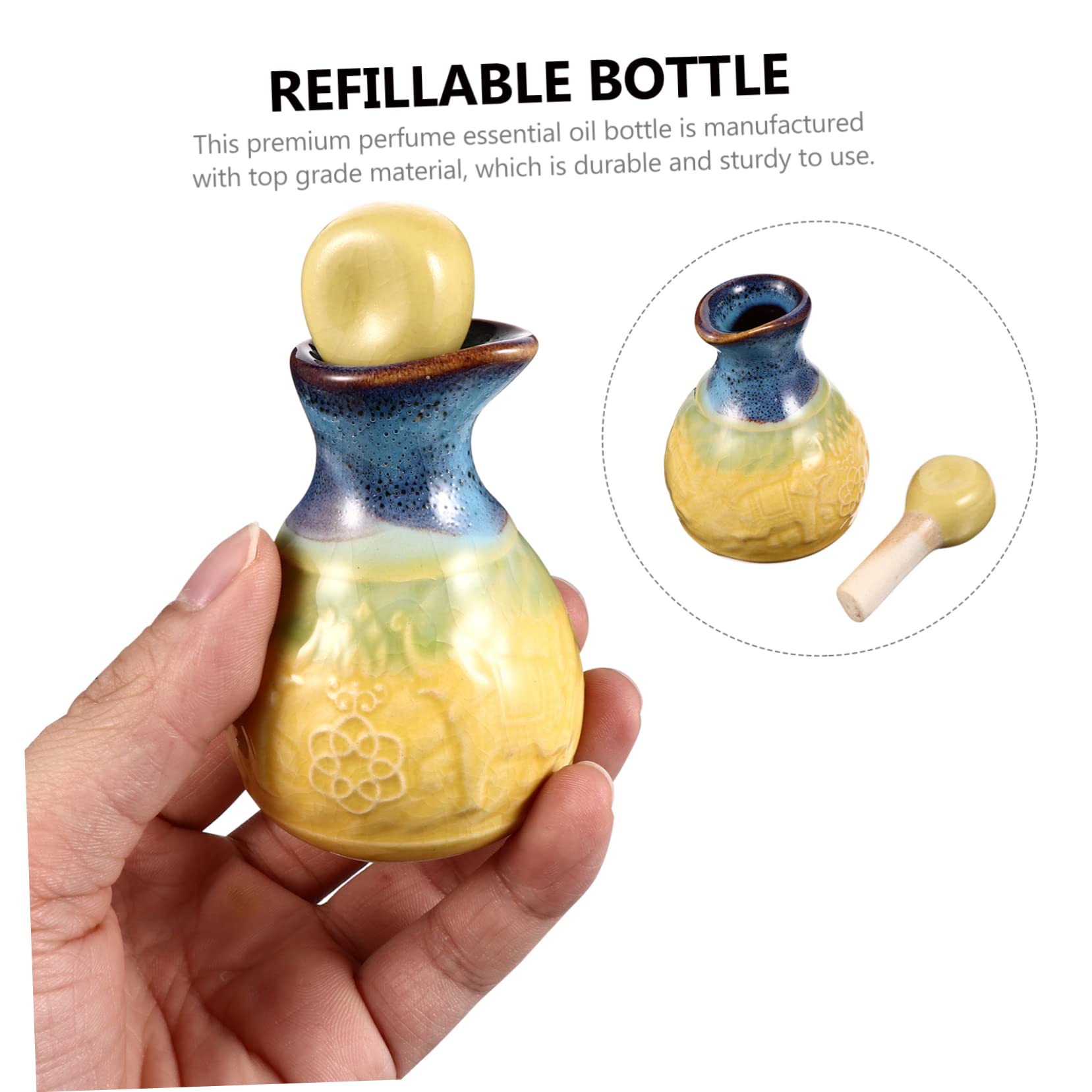 FRCOLOR Ceramic Essential Oil Dropper Bottle - Leak-Proof Cosmetic Dispensing Container for Aromatherapy, DIY Beauty & Travel (5ml/10ml/30ml) | Perfect for Essential Oils, Serums & Liquid Makeup