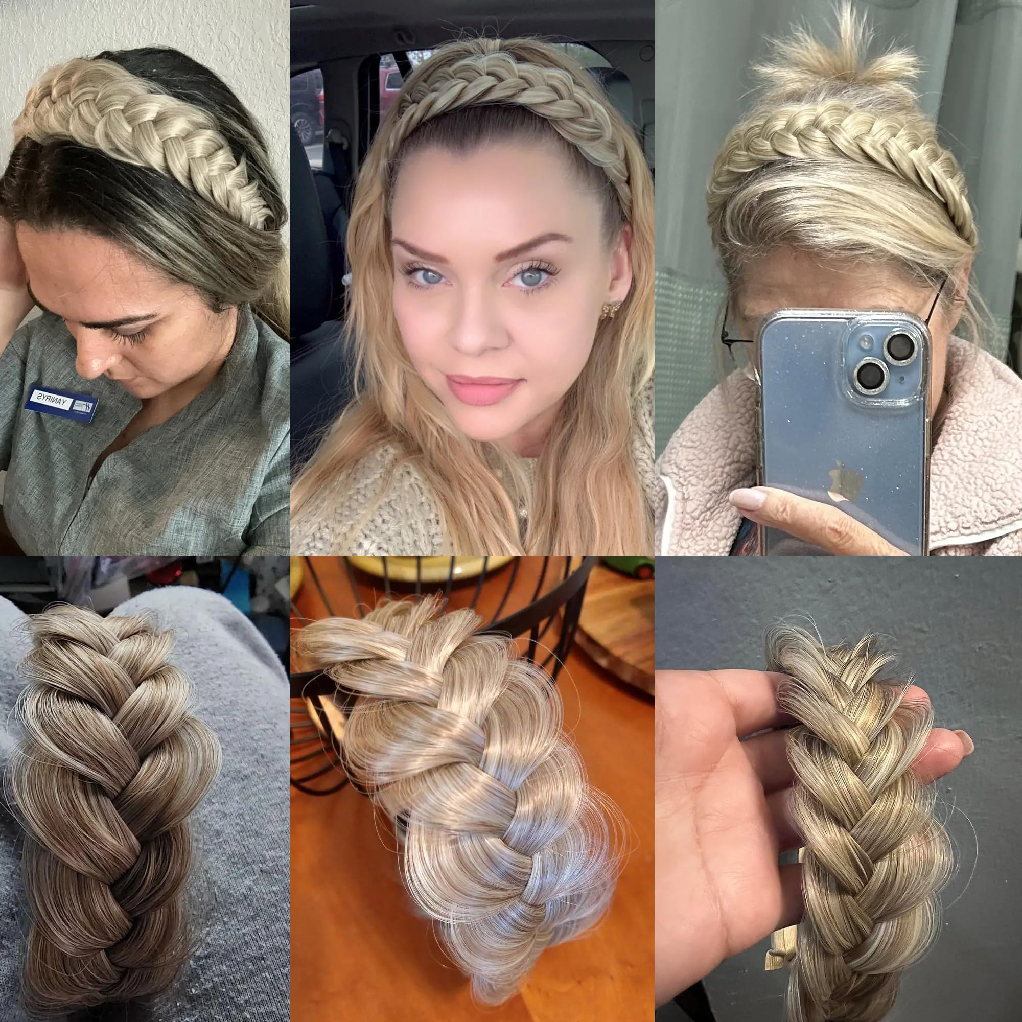 Fashionable Wide Braided Headband Hoop - Elastic Non-Slip Hair Accessories for Women & Girls (Gold Brown) | Perfect for Workouts, Yoga, and Everyday Styling