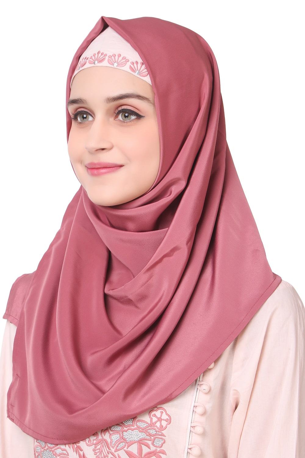 Embellished Side Button Cotton Abaya Dress for Women - Modest Islamic Prayer Dress for Mosque & Special Occasions