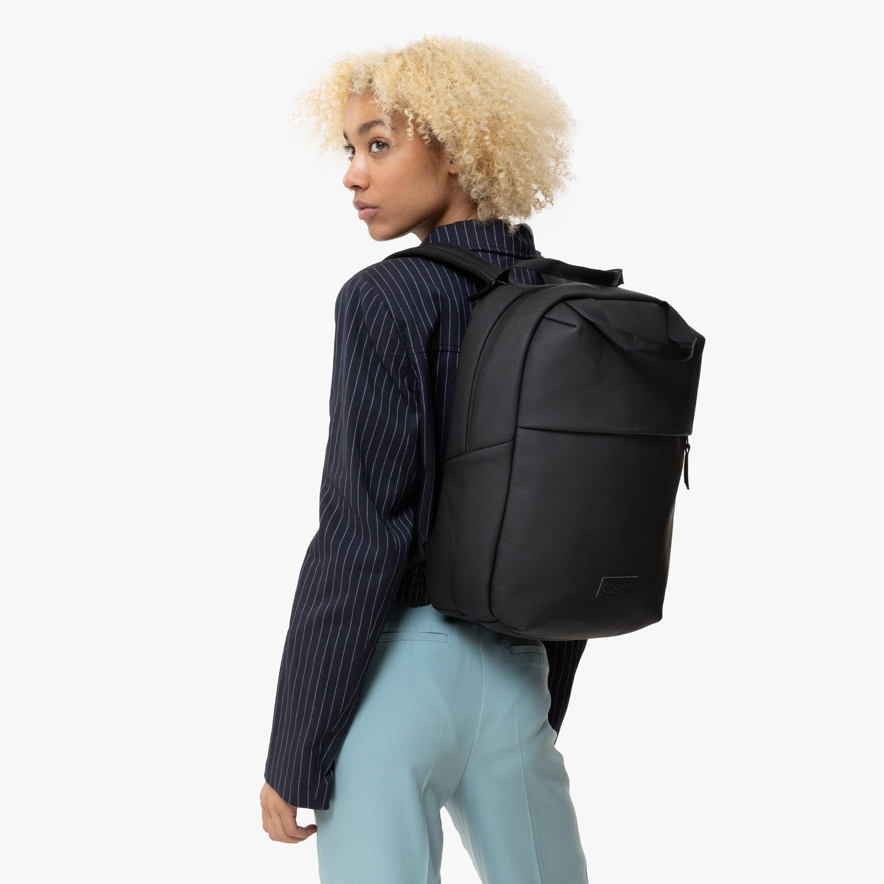 Eastpak Tecum Tote CNNCT F Backpack - Matte Black Water-Resistant Laptop Bag for Work, School & Travel | Durable Unisex College Backpack with Spacious Compartment
