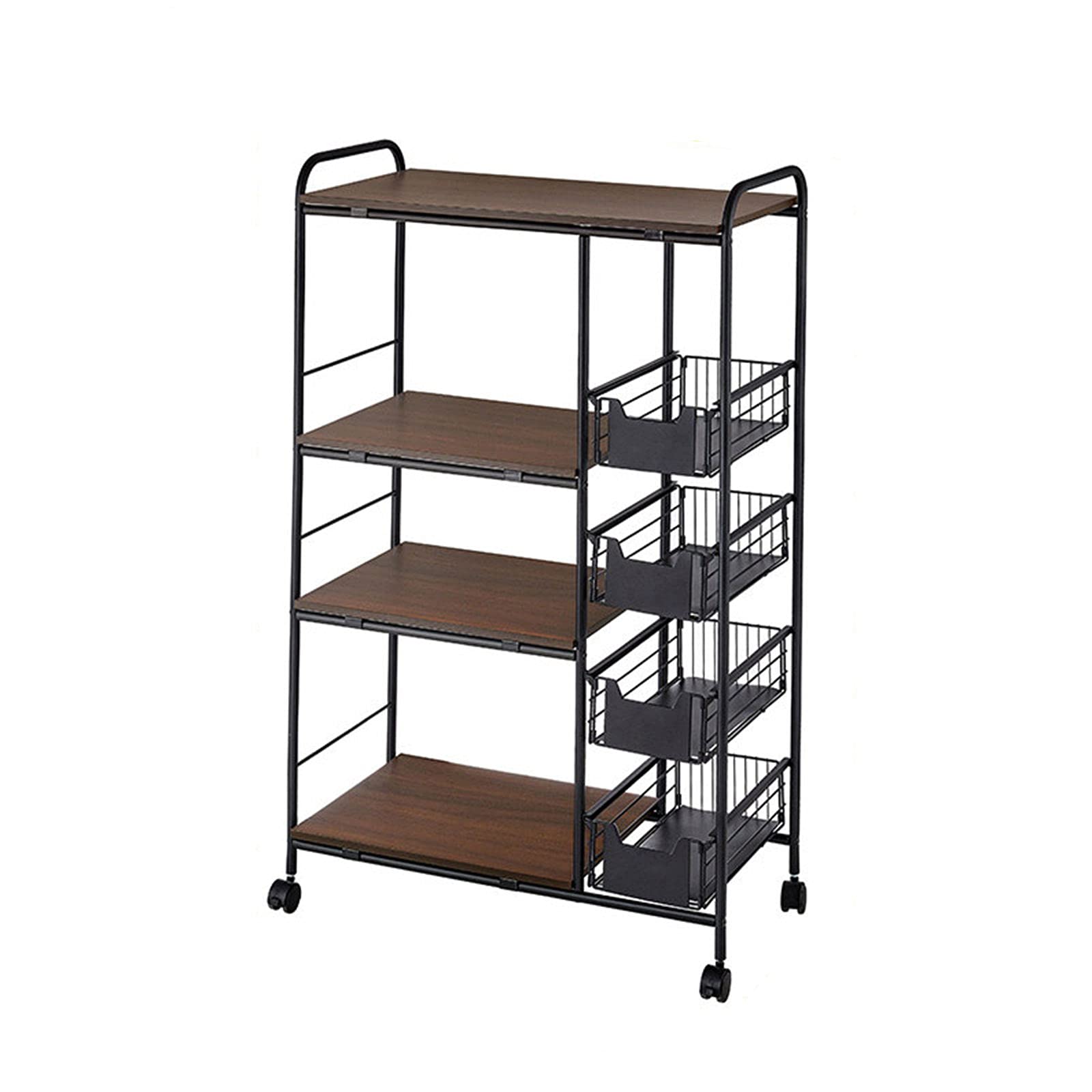 Kaibrite 4-Tier Kitchen Baker's Rack with Microwave Stand - Heavy Duty Storage Shelf for Spices, Pots & Pans - Space Saving Kitchen Organizer for Baking, Cooking & Small Appliances