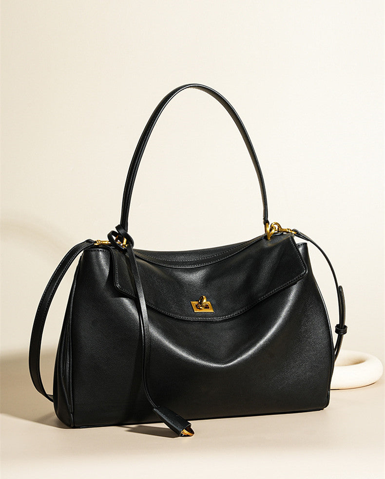 Premium Genuine Leather Large Shoulder Bag for Women - Stylish & Spacious Crossbody Tote - Perfect for Work, Travel & Everyday Use
