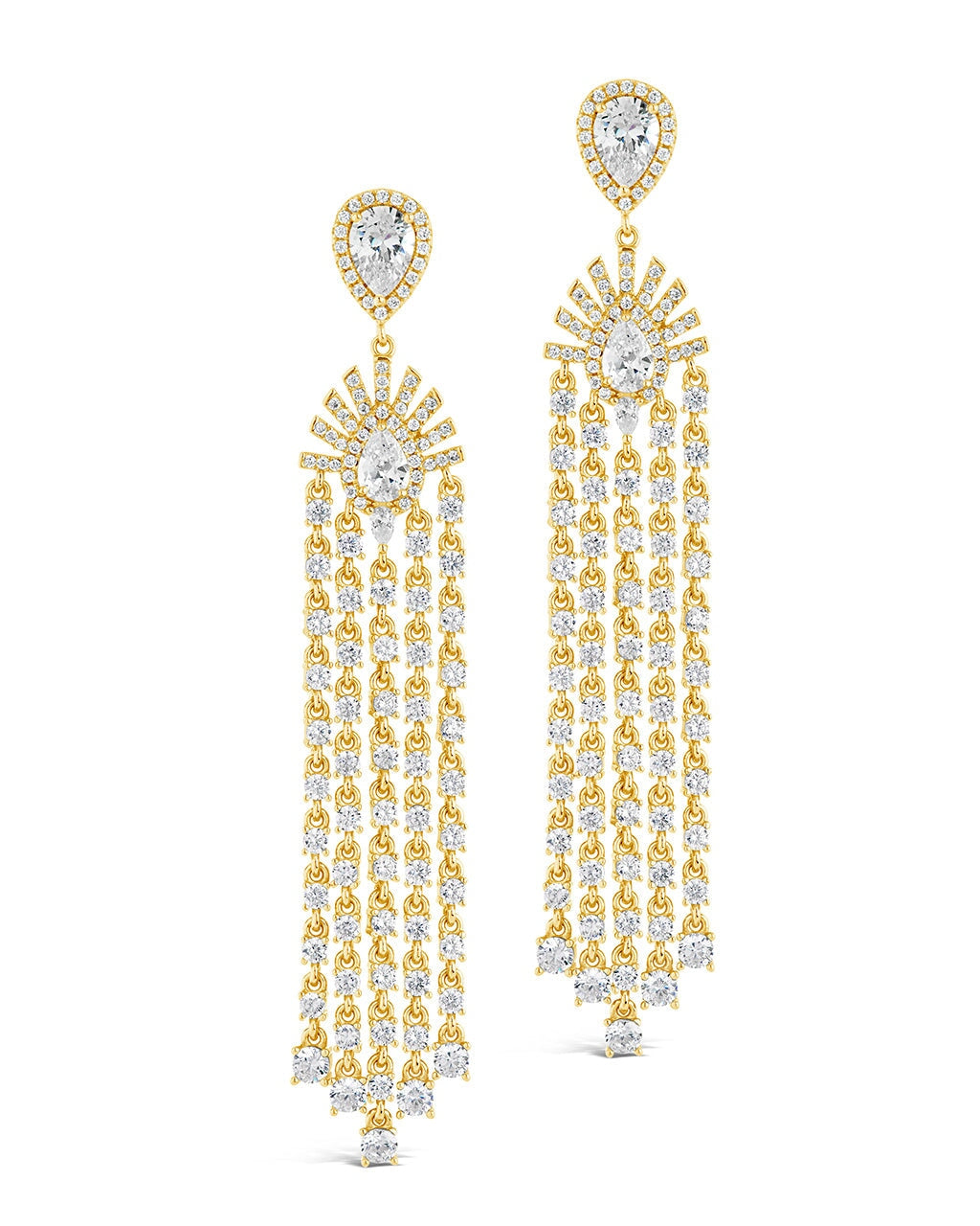 Selma CZ Statement Drop Stud Earrings for Women – Sparkling Cubic Zirconia Dangle Earrings – Elegant Jewelry for Parties, Weddings & Special Occasions