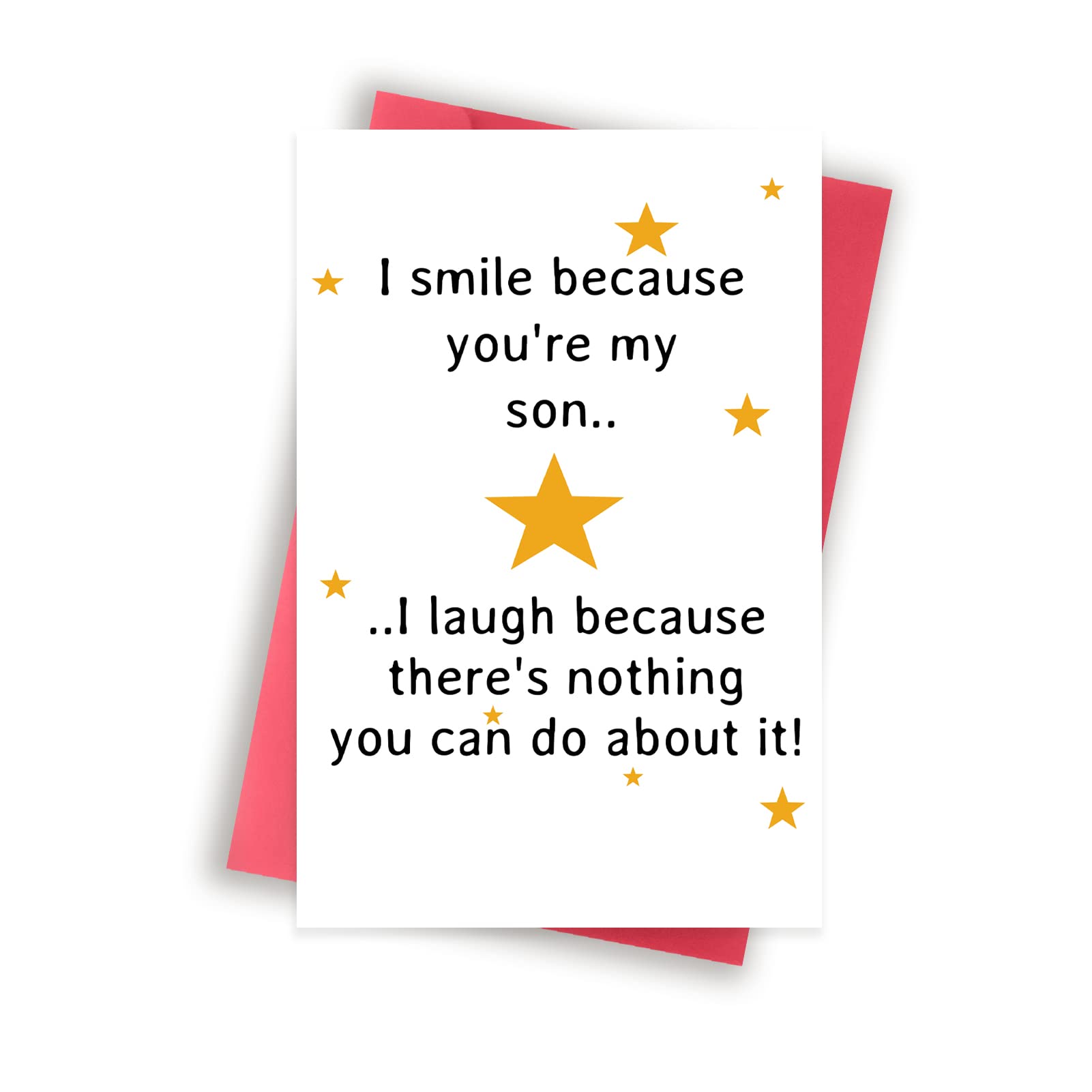 Funny & Unique Birthday Card for Son - Special Gift from Mom & Dad - Humorous Stepson Birthday Card - Perfect for Kids, Teens & Adults - Great for Birthdays, Celebrations & Special Moments