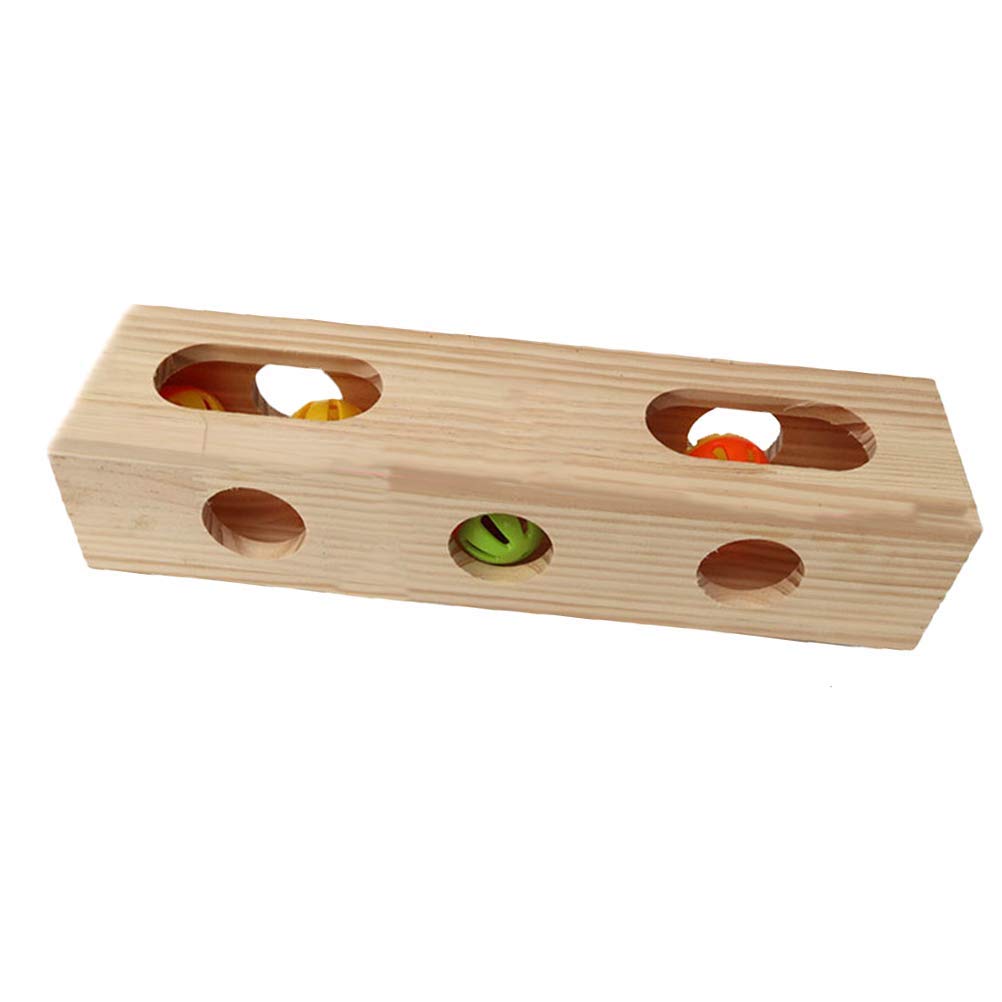 Durable Wooden Hide & Seek Kitty Search Box Toy - Interactive Cat Puzzle for Small & Medium Cats - Perfect for Indoor Play & Mental Stimulation
