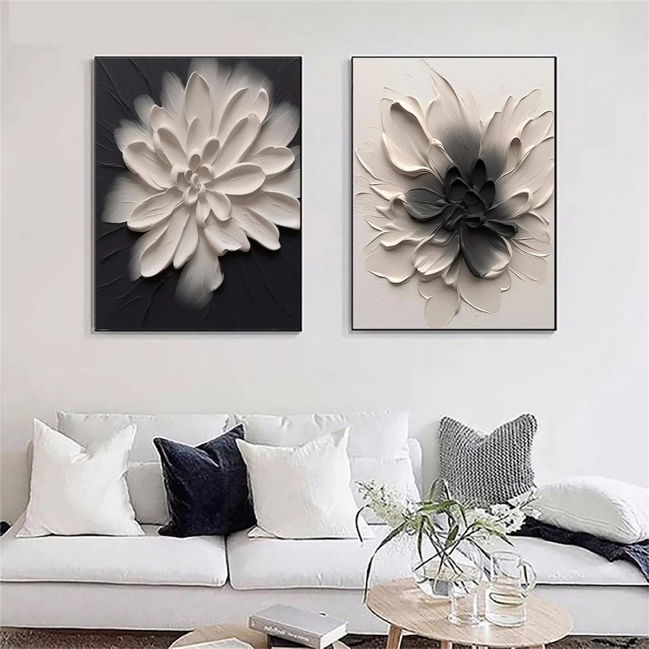 2-Piece Floral and Tree Landscape Painting Set #FT039 - Perfect for Home Decor, Office Wall Art, and Gift Ideas