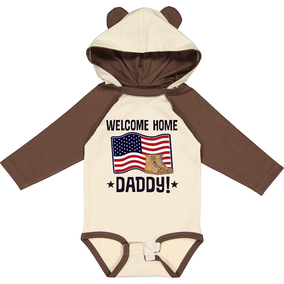 Inktastic Military Daddy Welcome Home Long Sleeve Baby Bodysuit - Perfect for Homecoming, Military Reunions & Family Photos