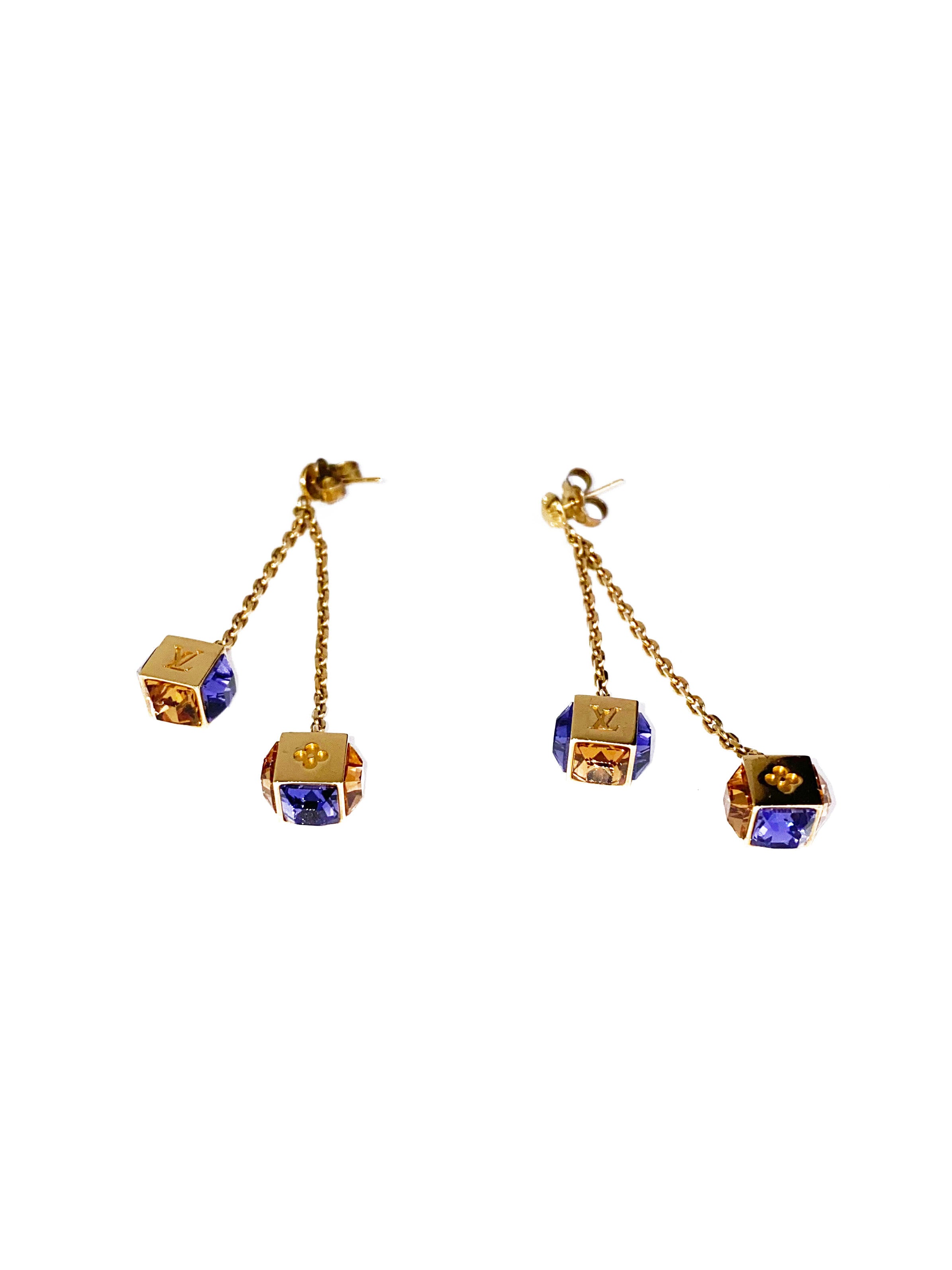 Authentic Louis Vuitton Gamble Earrings - Luxury Gold-Plated Hoop Earrings for Women | Perfect for Parties, Date Nights & Special Occasions