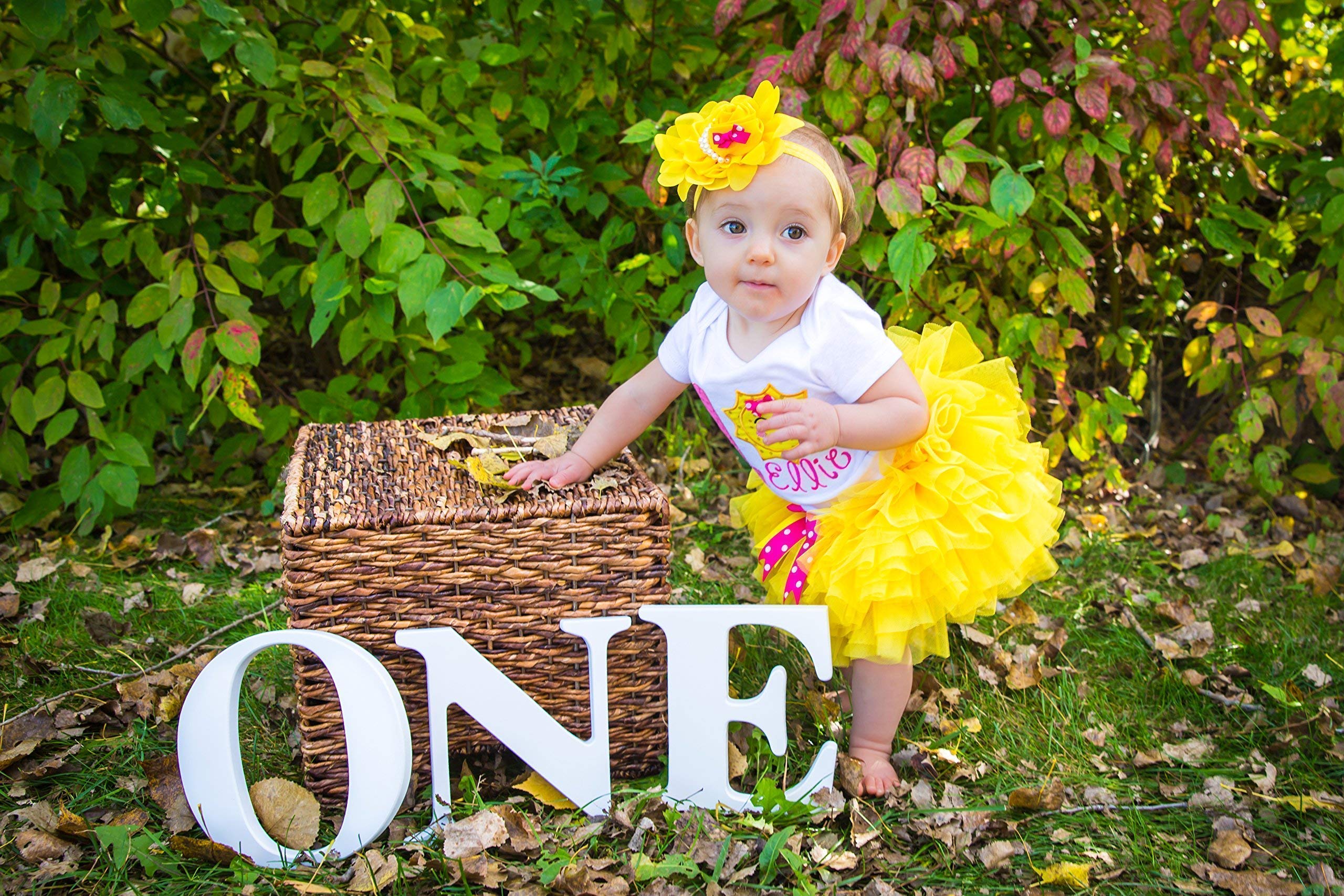 You Are My Sunshine First Birthday Outfit for Baby Girl - Yellow Tutu Dress & Cake Smash Bodysuit | Perfect 1st Birthday Gift & Photo Shoot Outfit