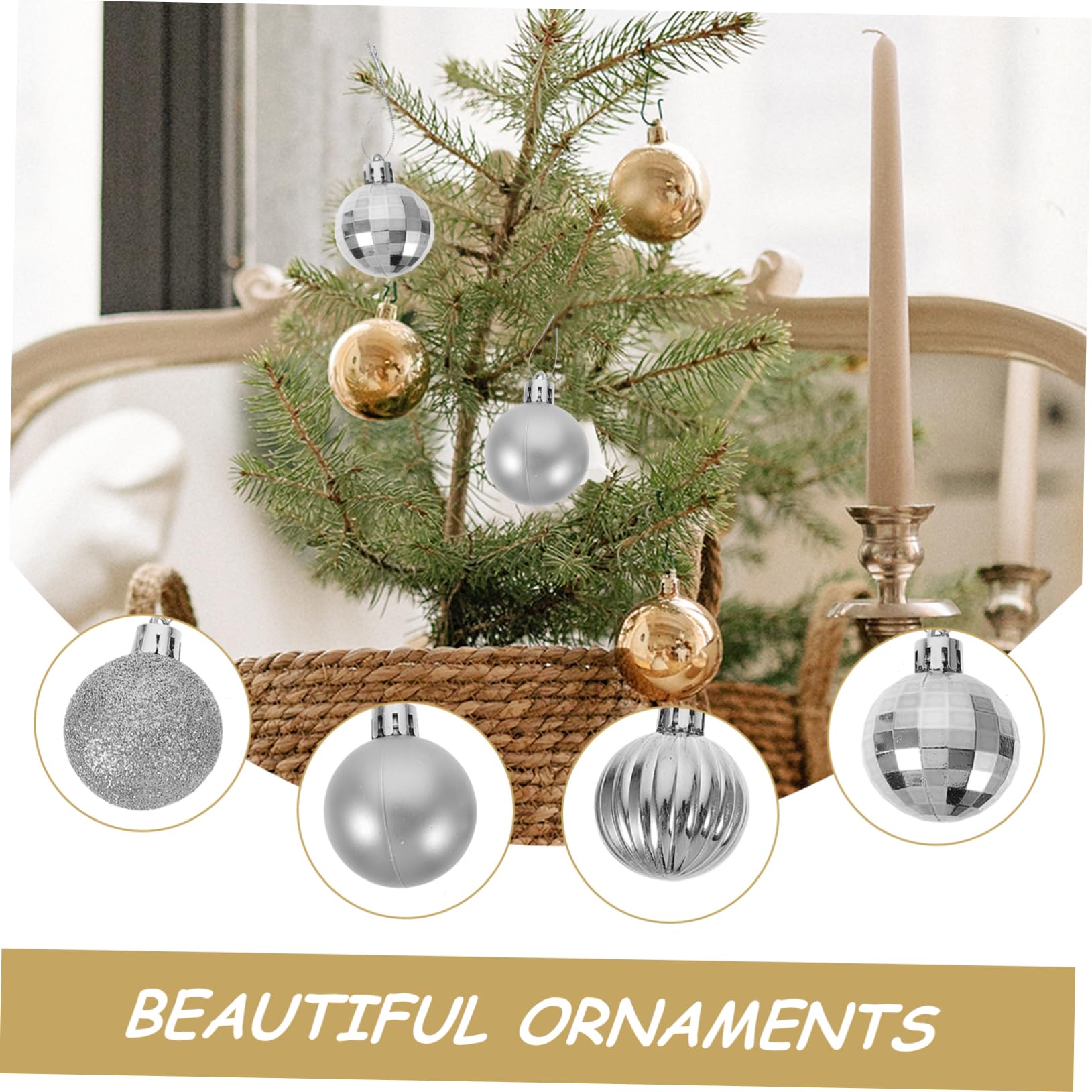 36pcs Christmas Tree Ornaments Set - Shatterproof Decorative Balls for Holiday Tree Decorations, Xmas Party & Home Décor