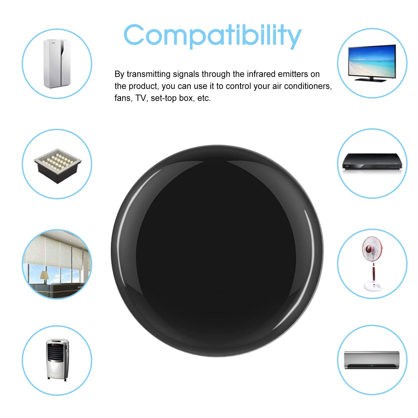 Smart WiFi IR Remote Controller Hub - Works with Alexa & Google Home, Tuya App Voice Control for TV, AC, Fan | Home Automation & Smart Living
