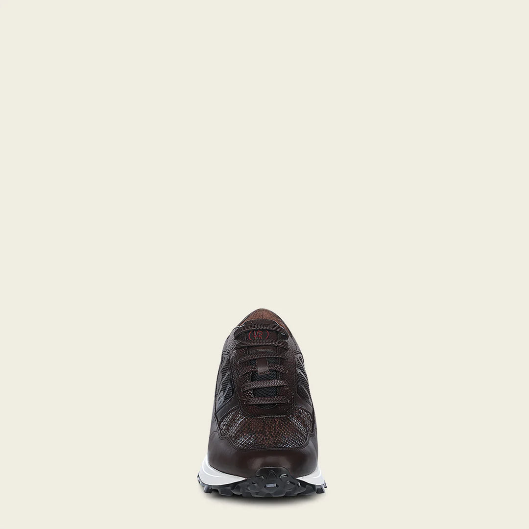 **Men's Cuadra Chocolate Casual Fashion Python Skin Sneakers - Stylish & Comfortable for Everyday Wear, Outings & Casual Events**