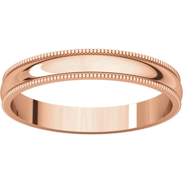 14K Gold 3mm Lightweight Milgrain Wedding Band for Women - Elegant & Durable Ring for Engagement, Anniversary, and Everyday Wear